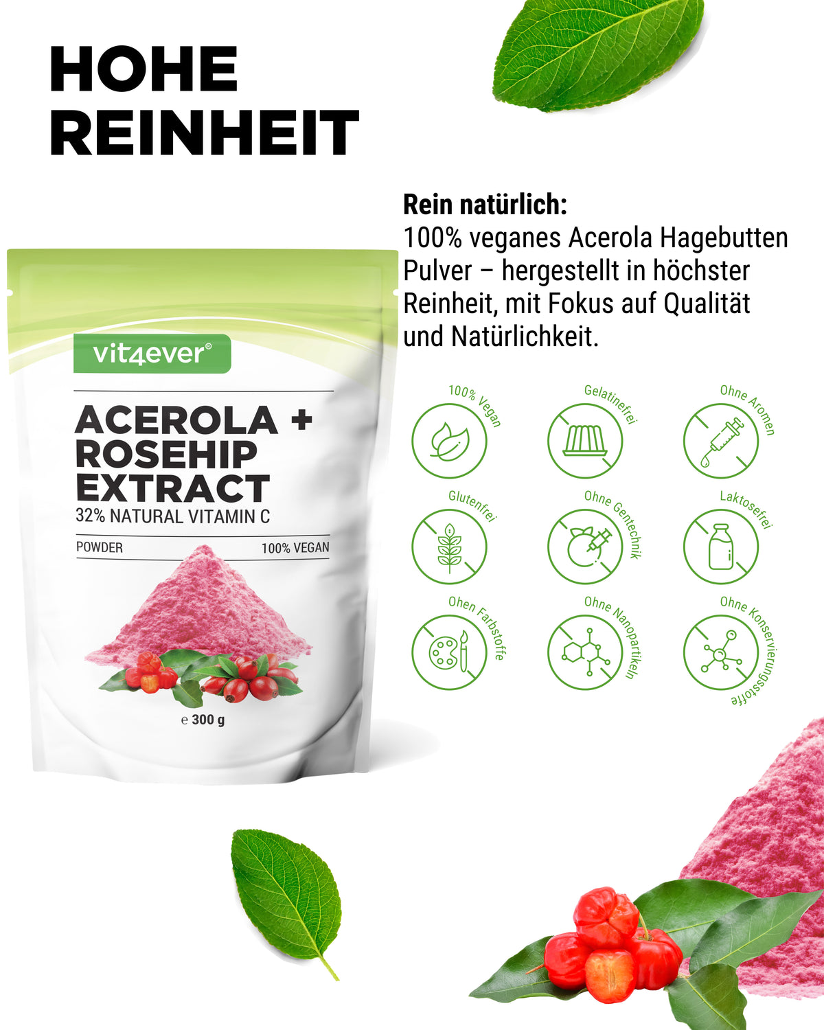 Acerola + Rosa canina in polvere