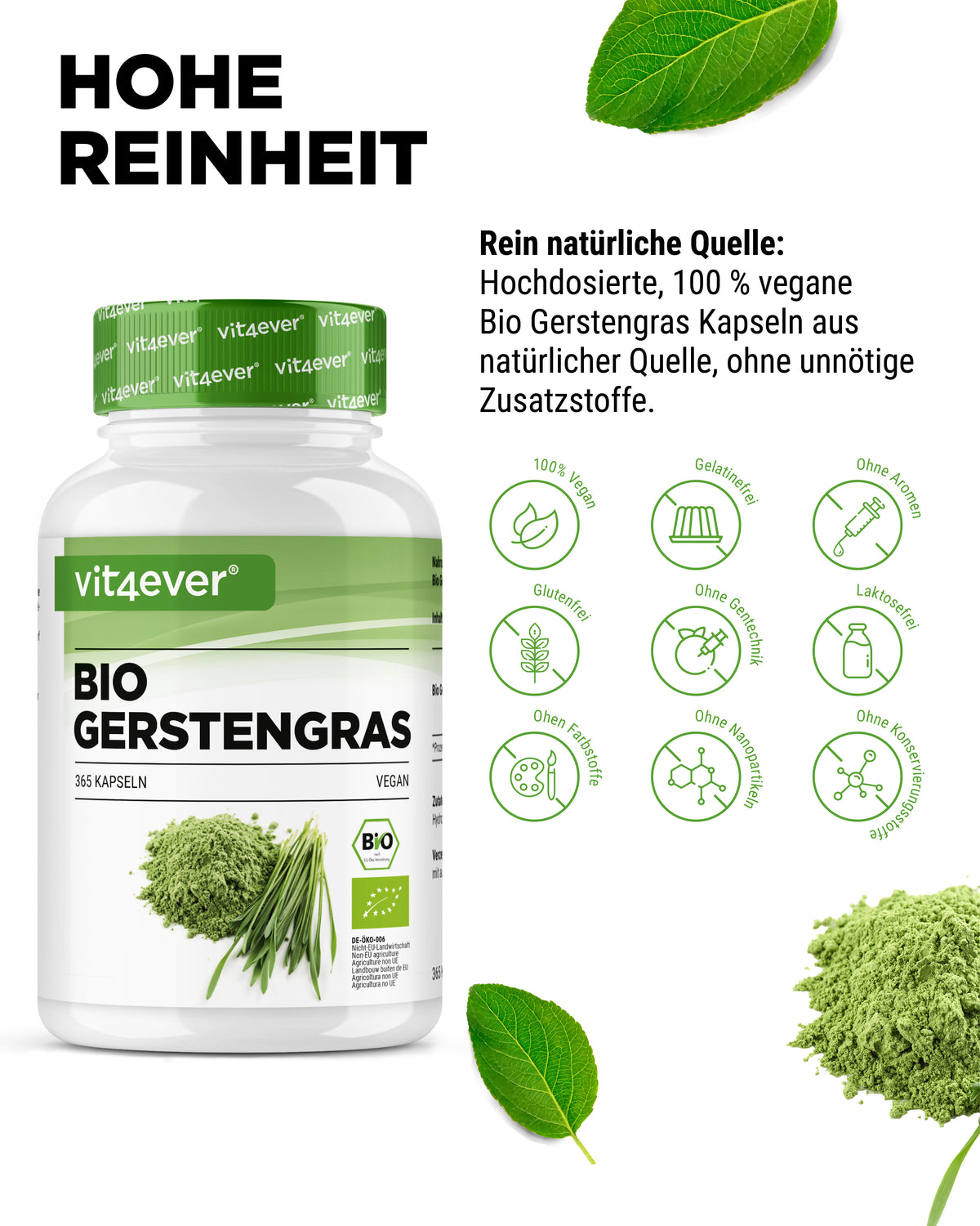 Bio Gerstengras - 365 vegane Kapseln