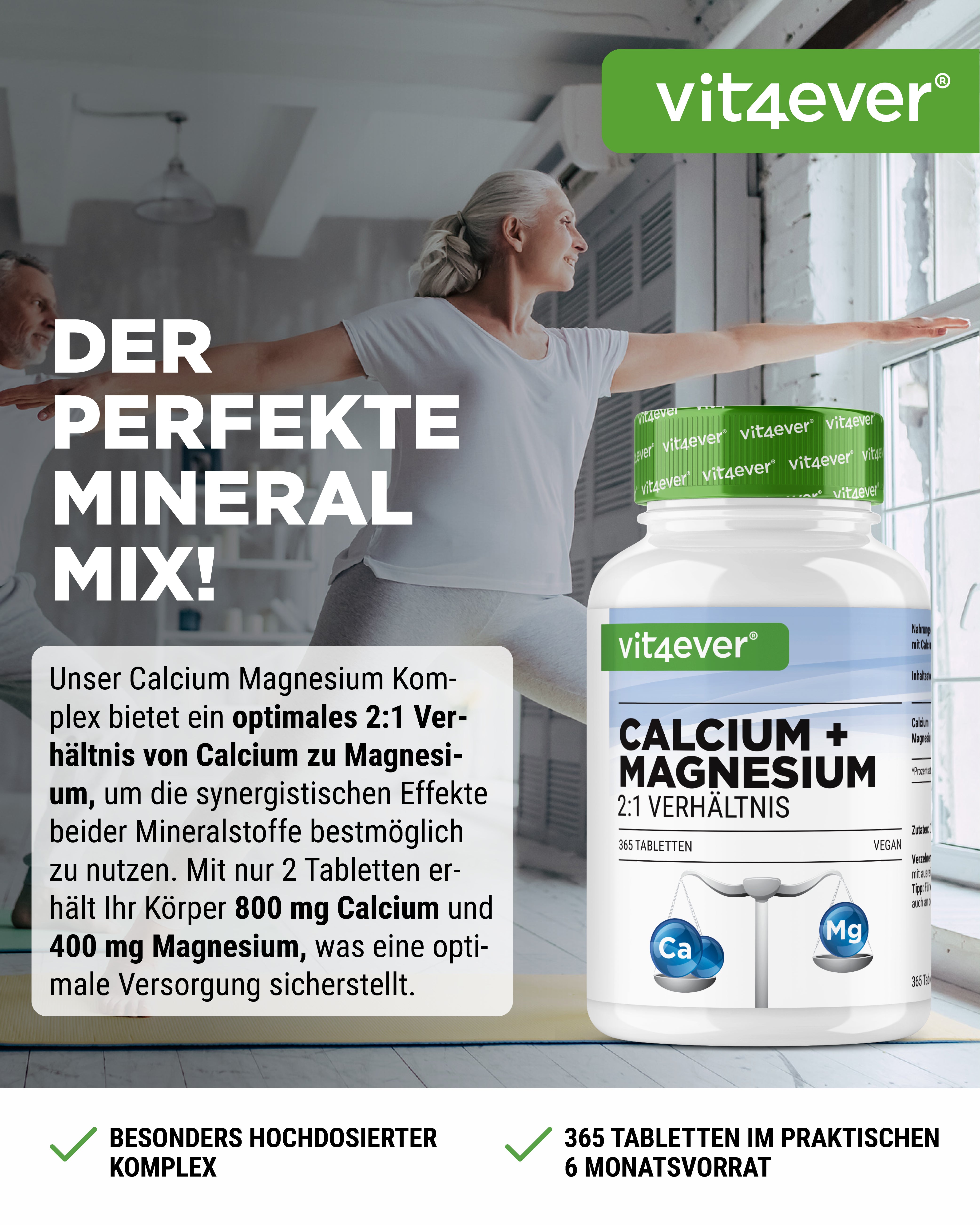Calcium + Magnesium - 2:1 verhouding