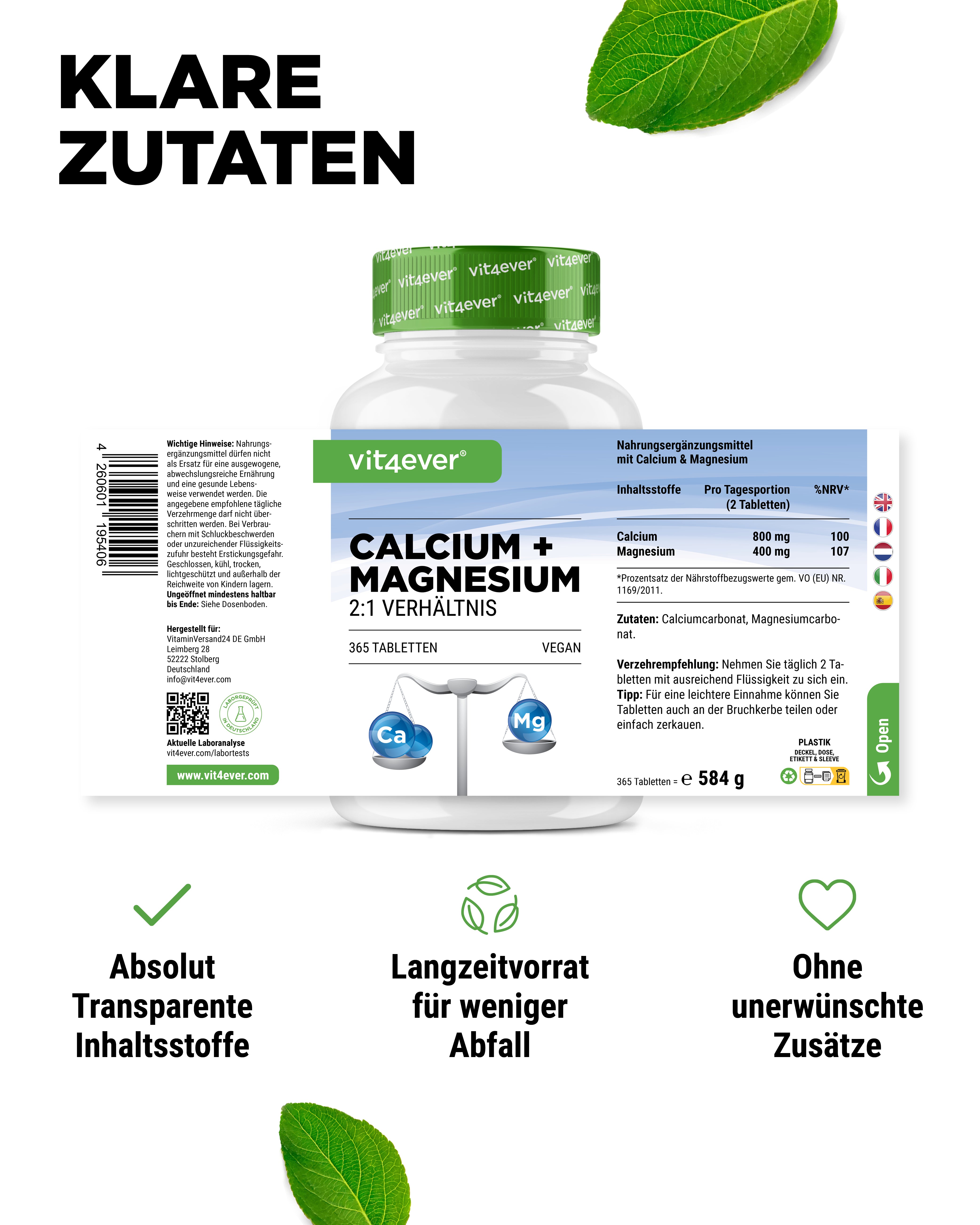 Calcium + Magnesium - 2:1 verhouding