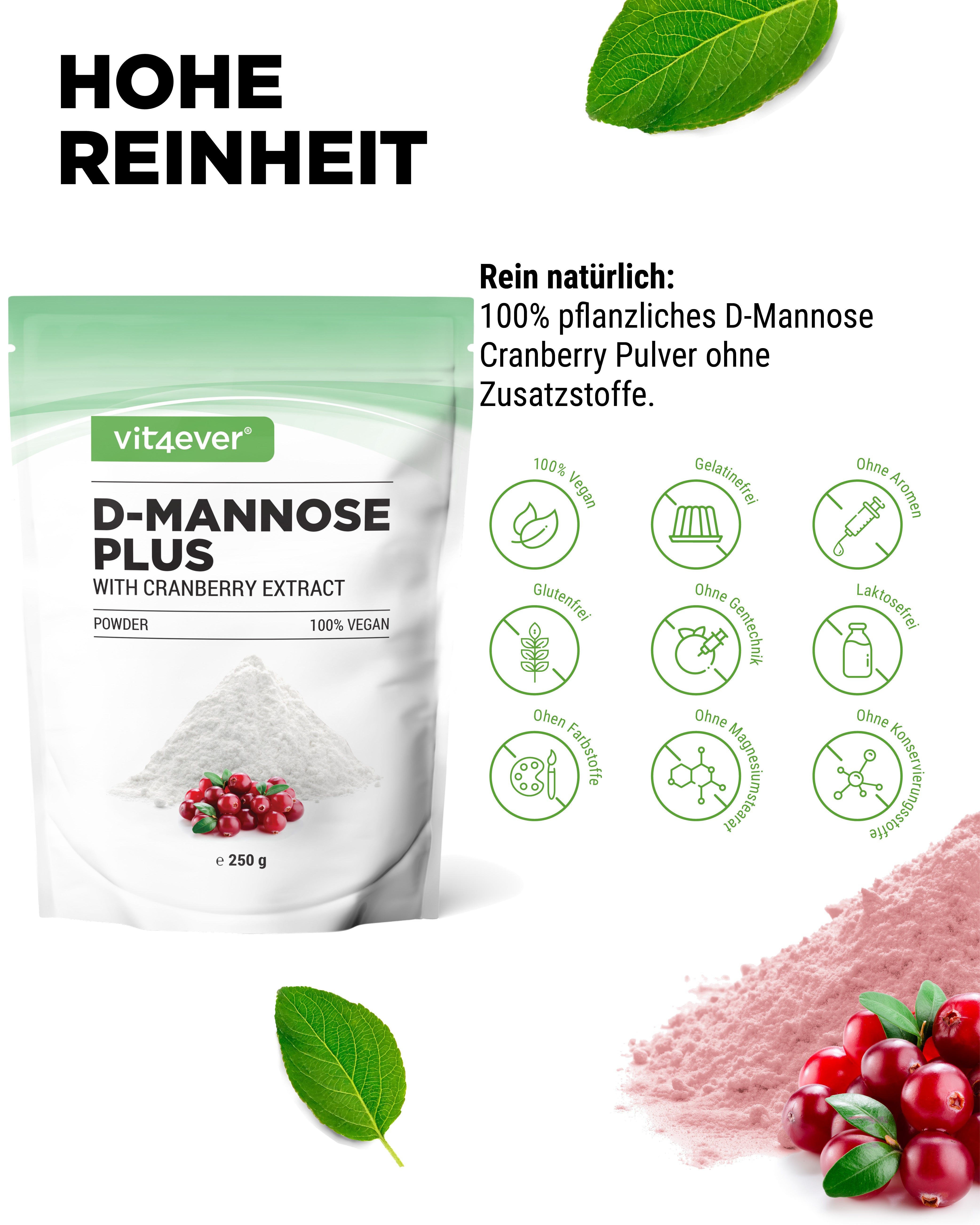 Polvere di D-Mannosio + Mirtillo rosso