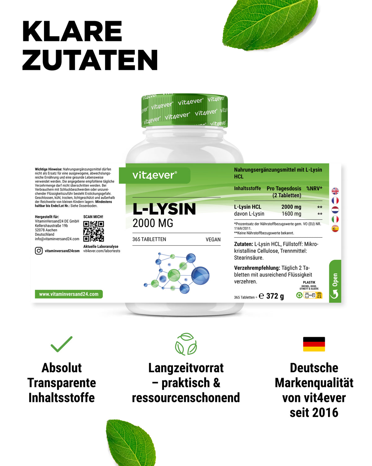 L-Lisina 1000 mg ad alto dosaggio
