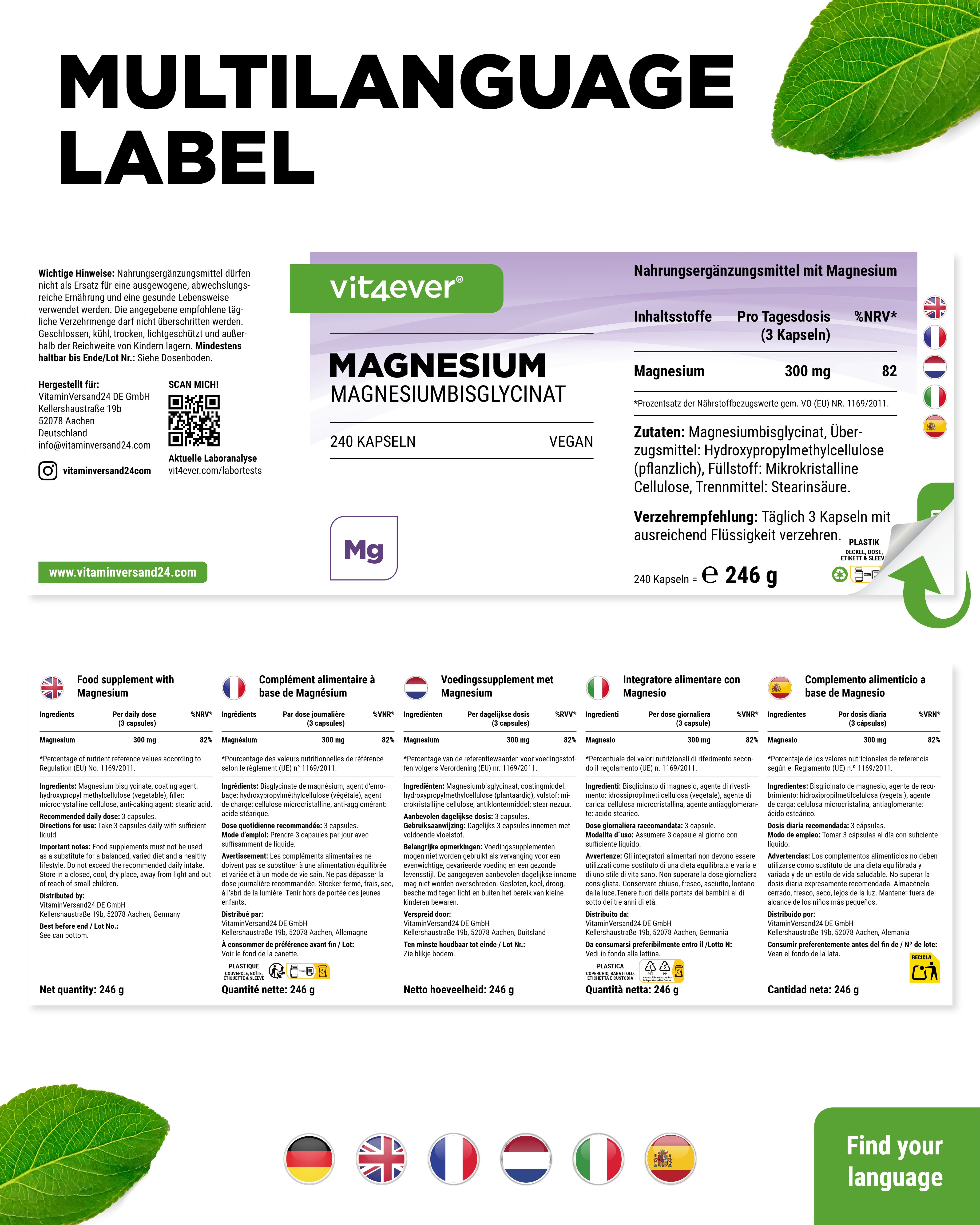 Bisglicinato de magnesio puro