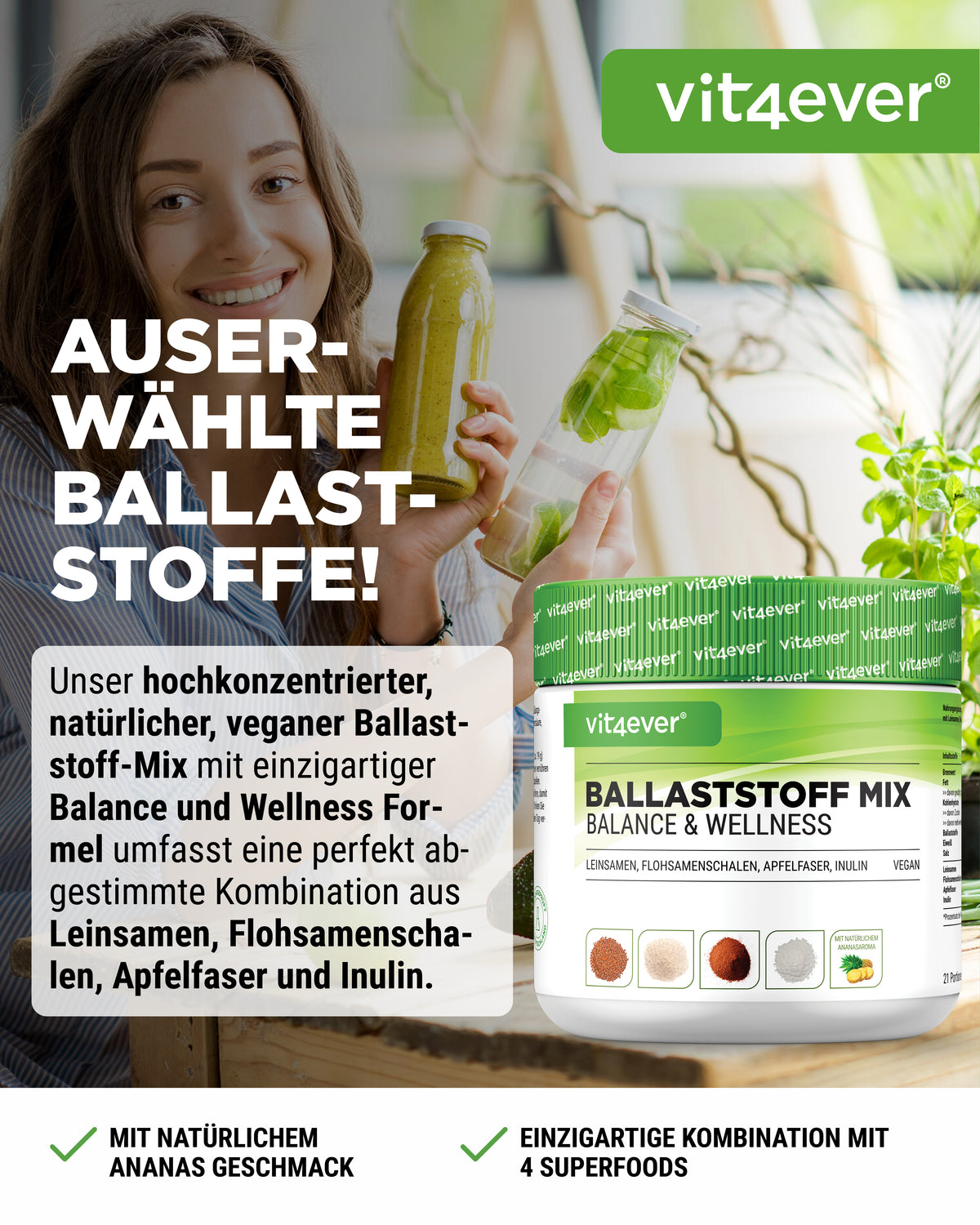 Ballaststoff Mix - 400 g Pulver