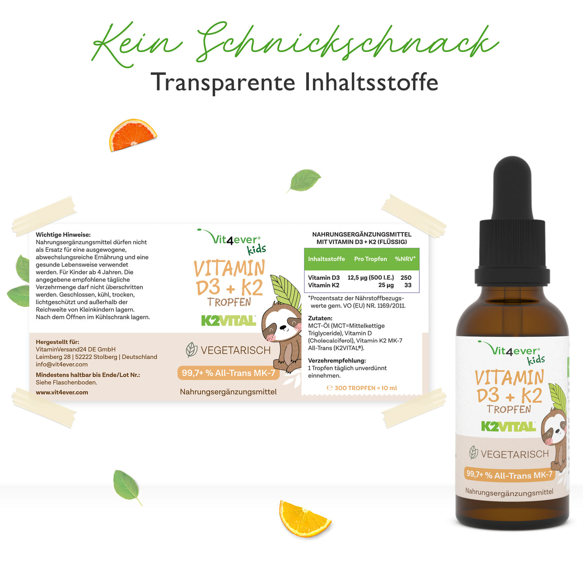 Vitamina D3 + K2 - KIDS - Gocce 10 ml