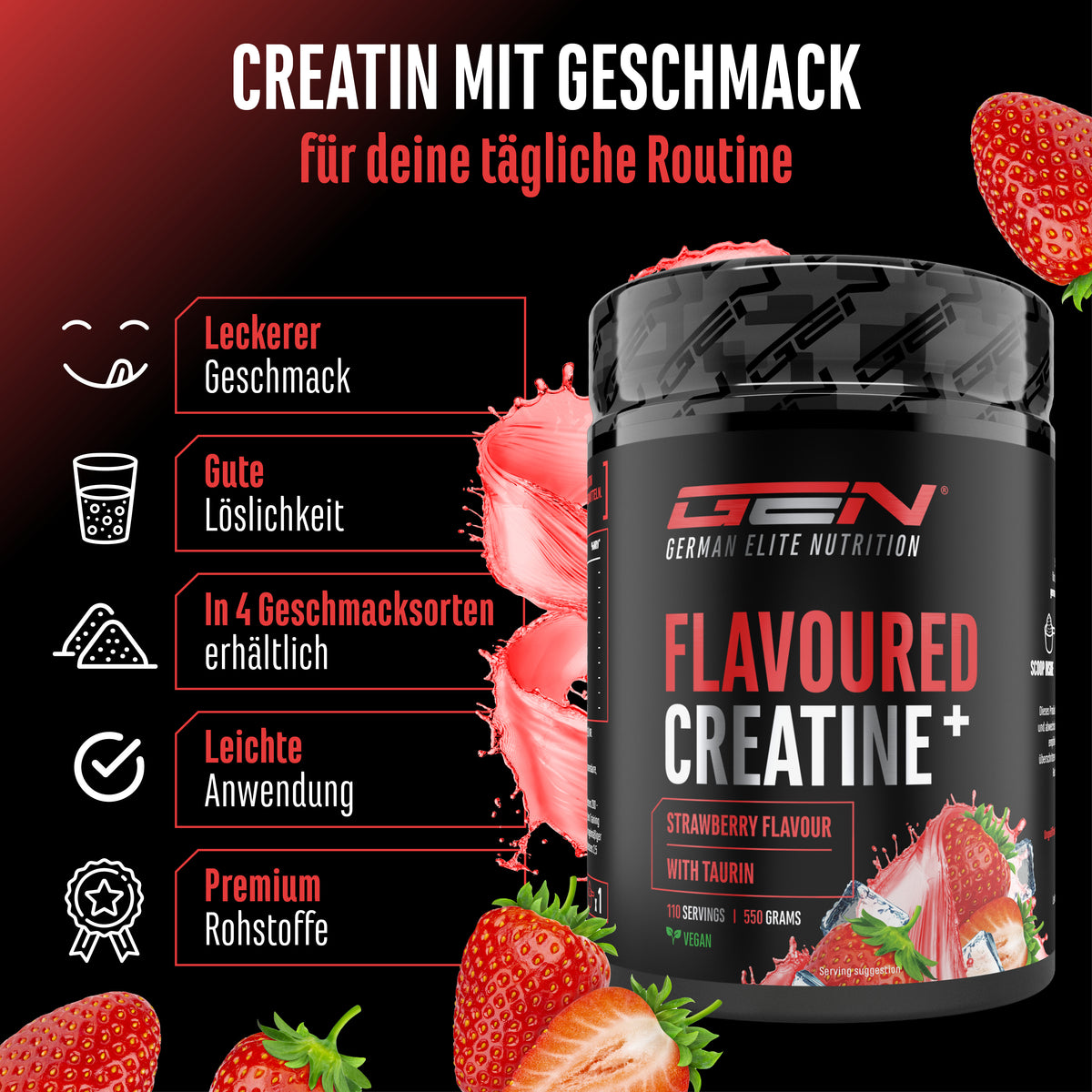 Kreatyna - Truskawka, 550 g