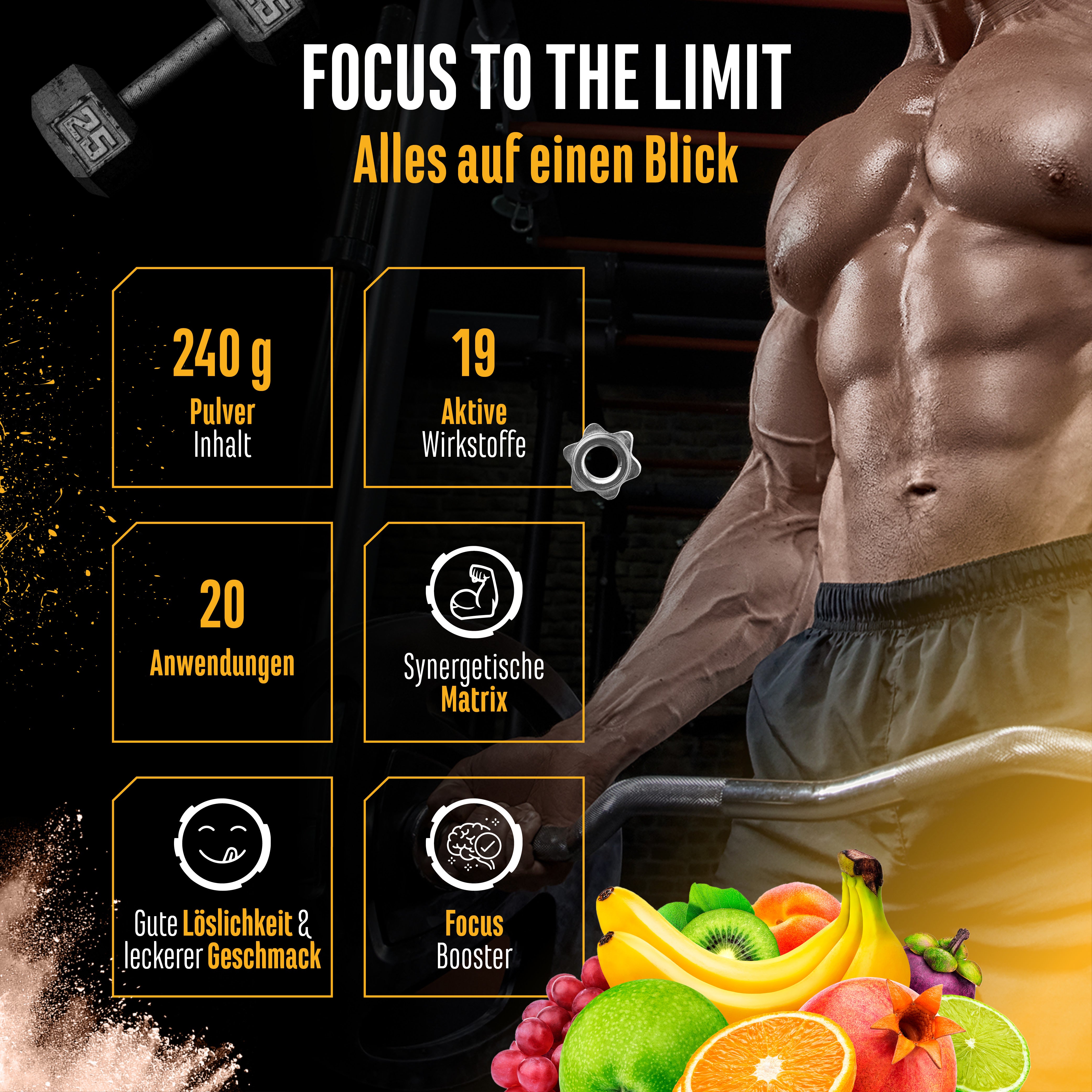Focus to the Limit - Kiwi Raisin, 240 g