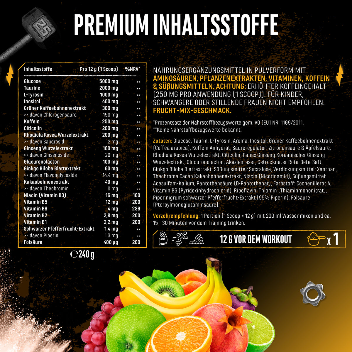 Focus to the Limit - Kiwi Raisin, 240 g