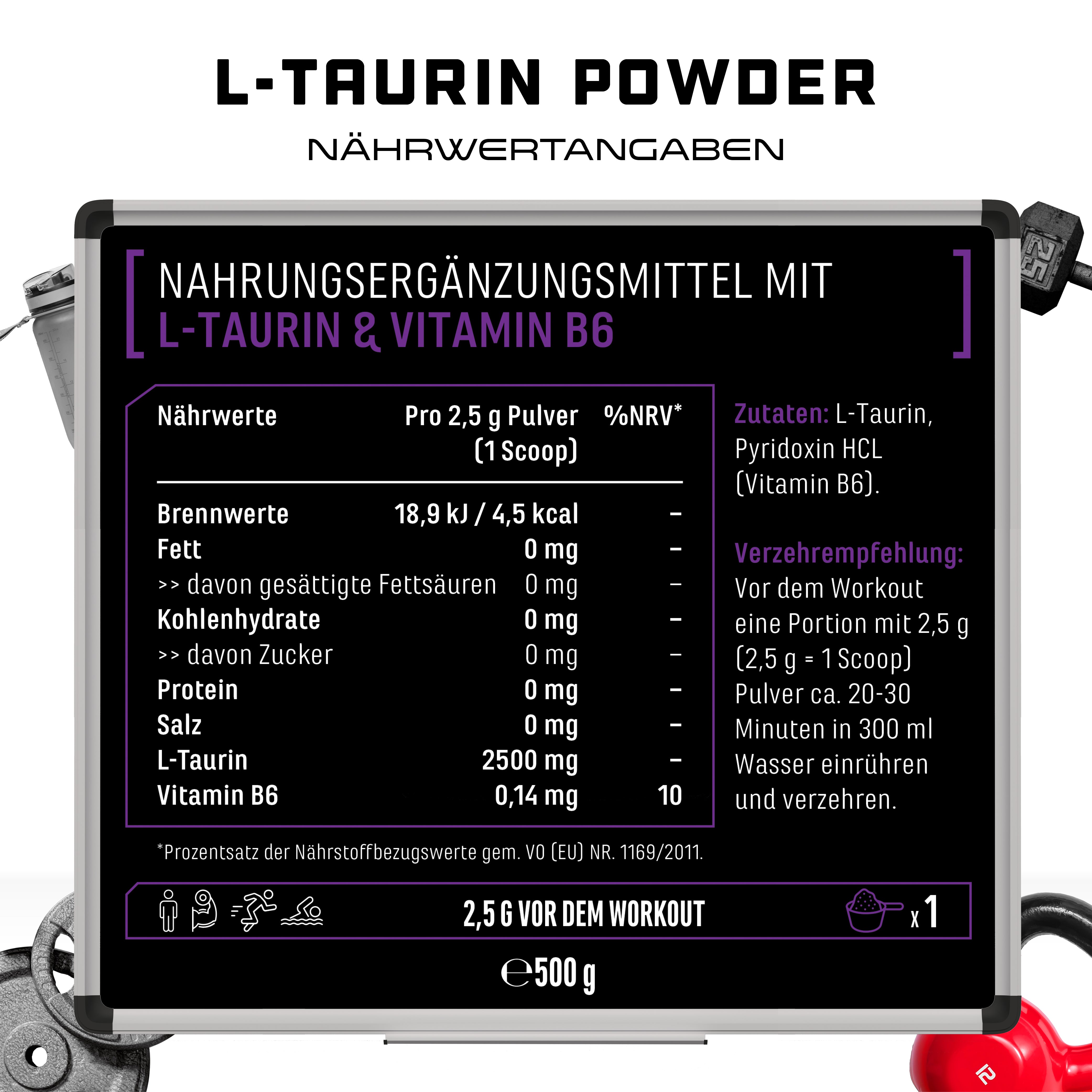 GEN Taurina, 500g polvere