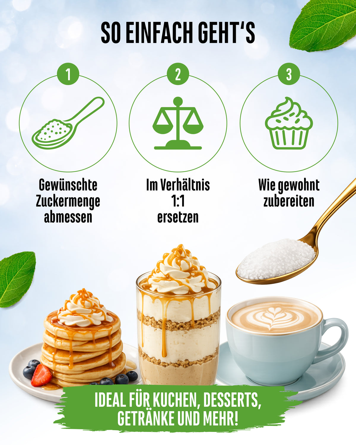 Almost Sugar - Erythrit, Xylit und Stevia