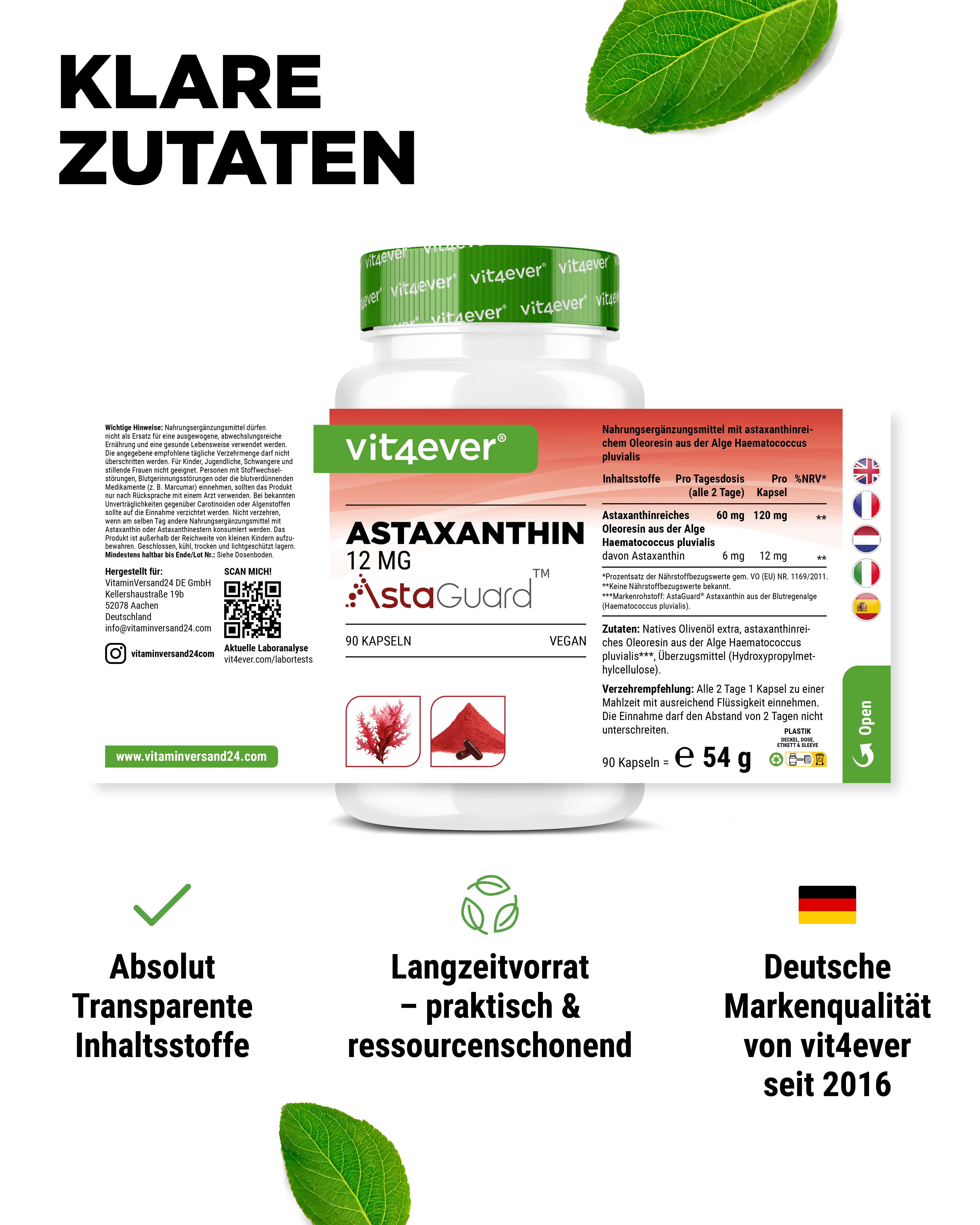Astaxanthin 12 mg - AstaGuard®