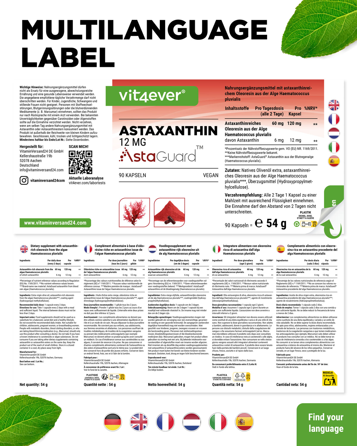 Astaxanthin 12 mg - AstaGuard®