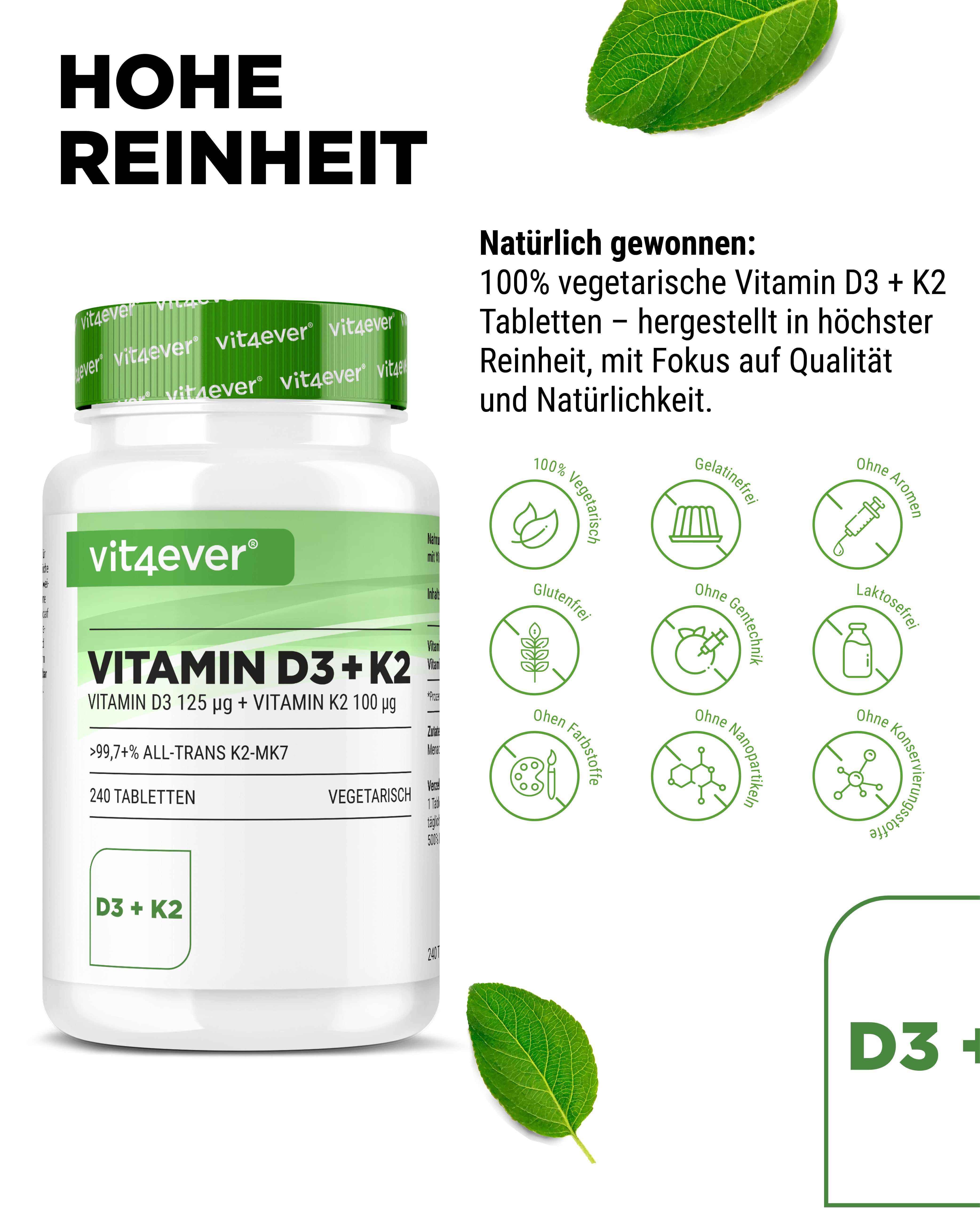Vitamina D3 5.000 UI + Vitamina K2 100 mcg