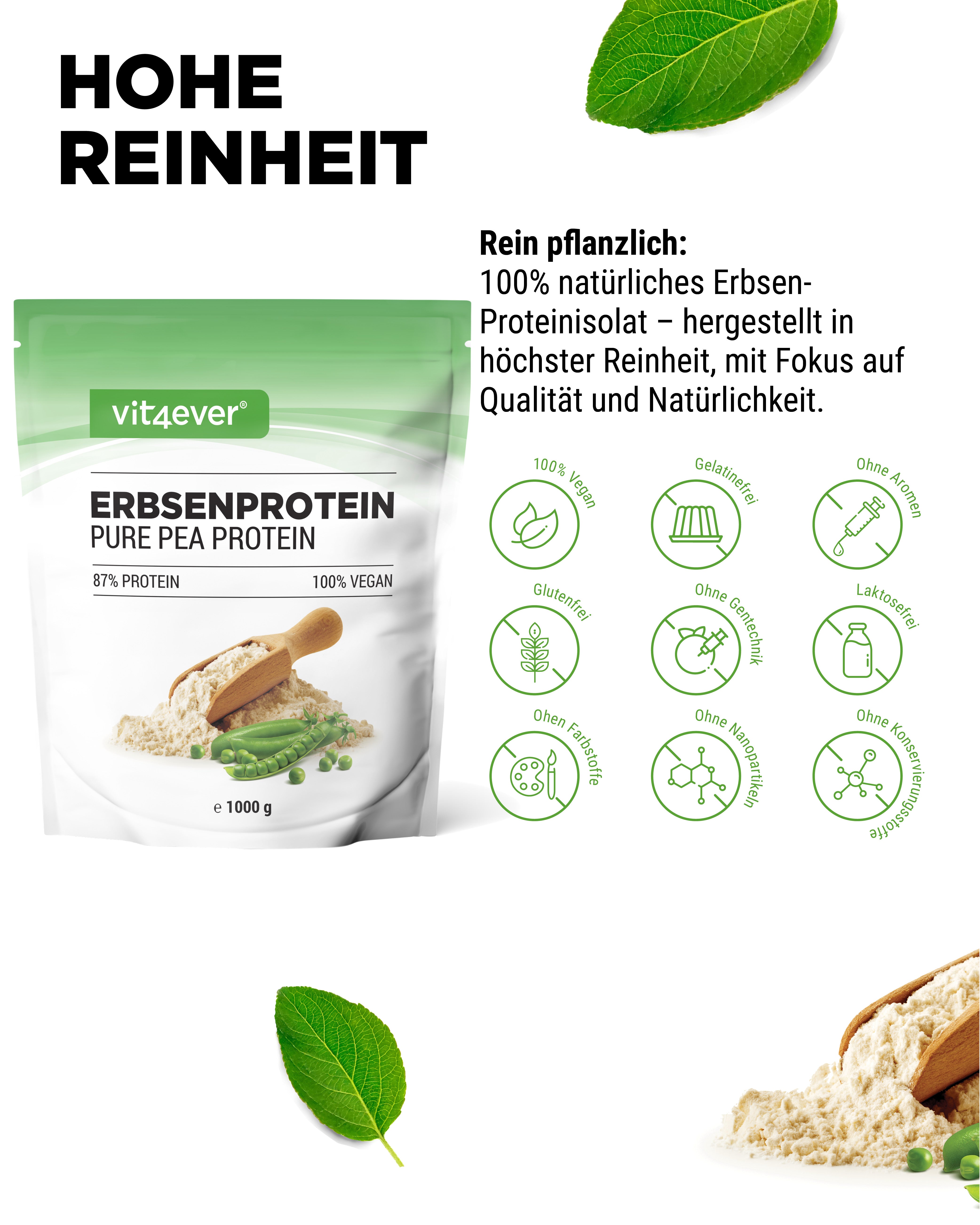Erwteneiwit poeder - 87% eiwitgehalte