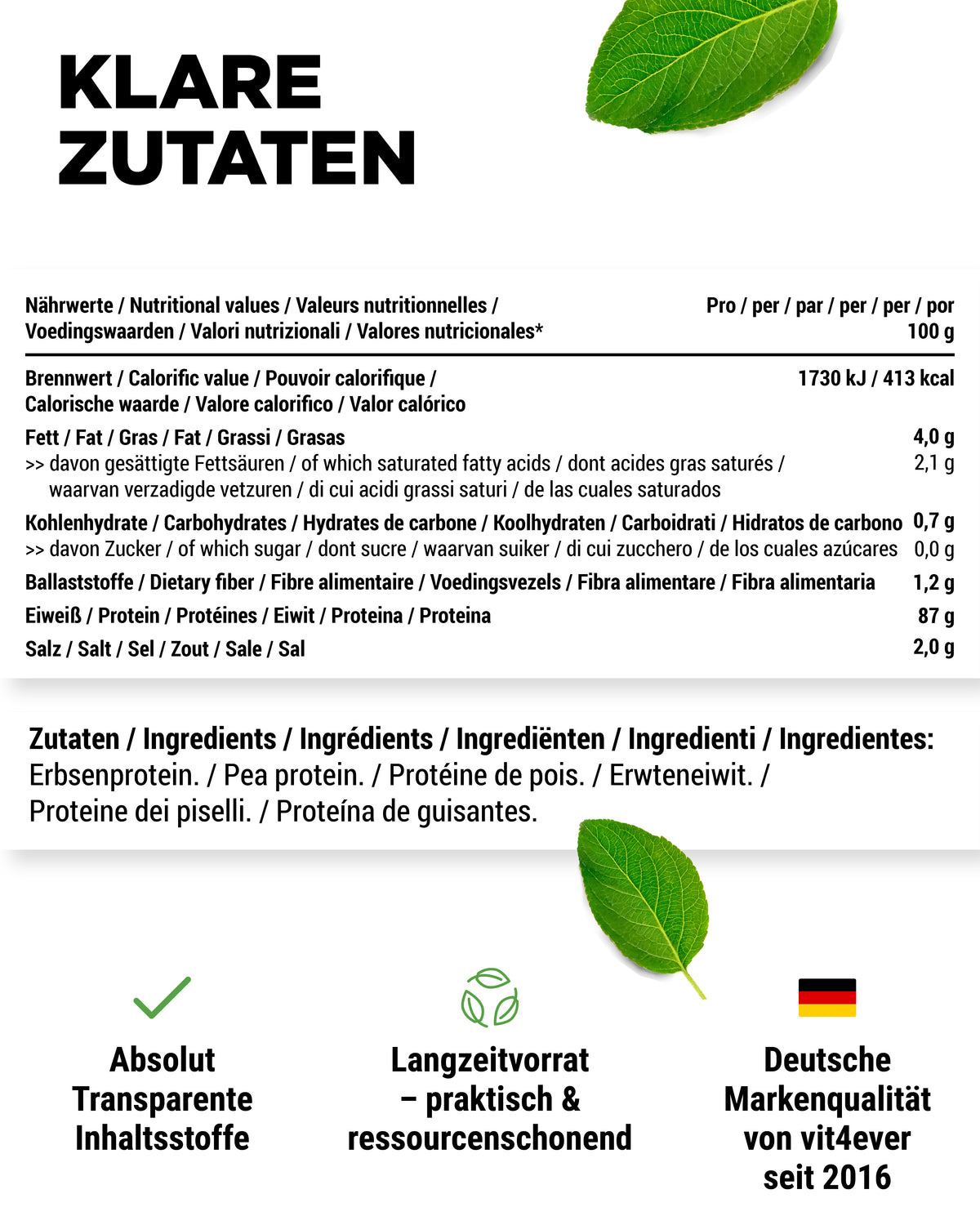 Erwteneiwit poeder - 87% eiwitgehalte