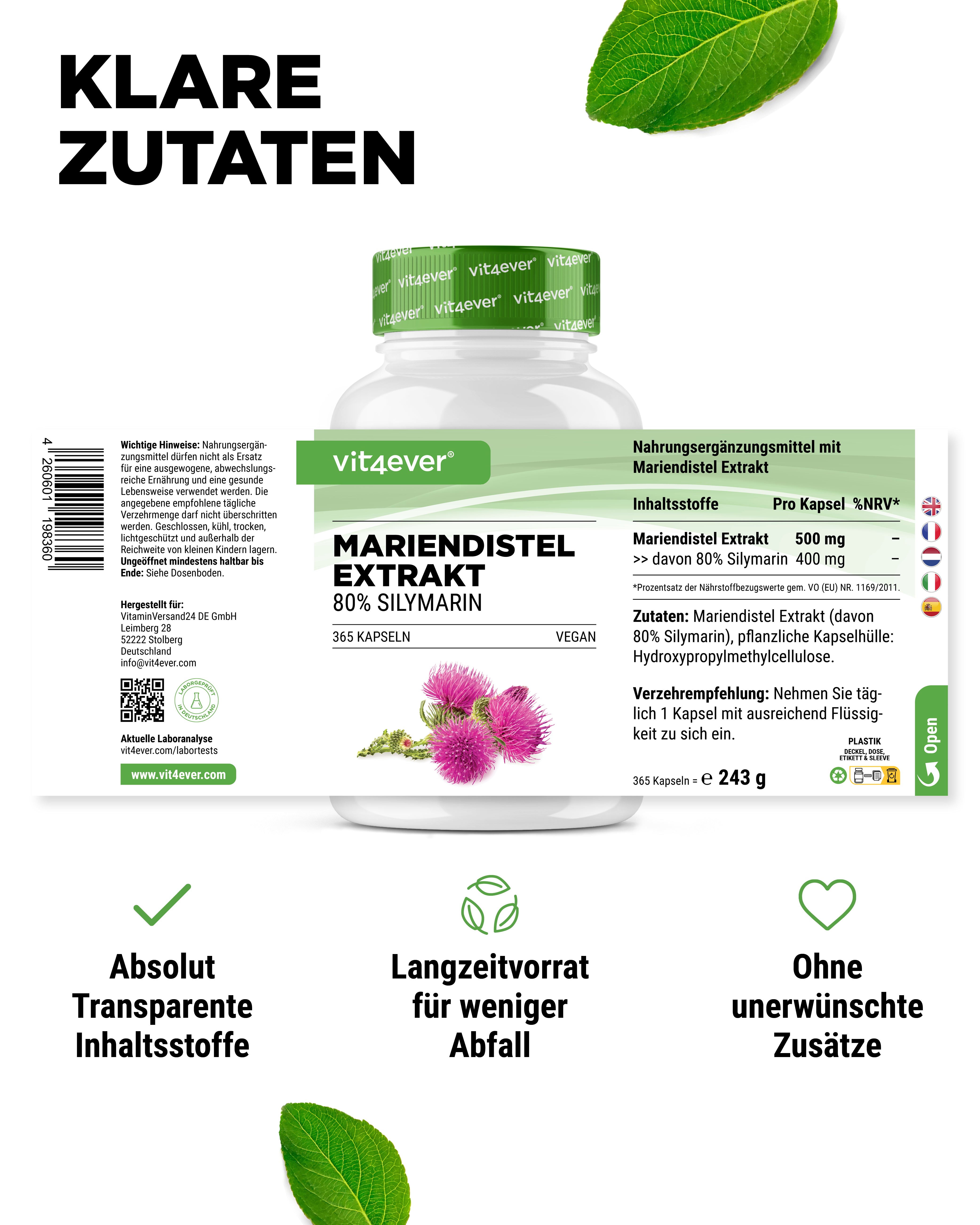 Milk Thistle Extract - 500mg - 80% Silymarin