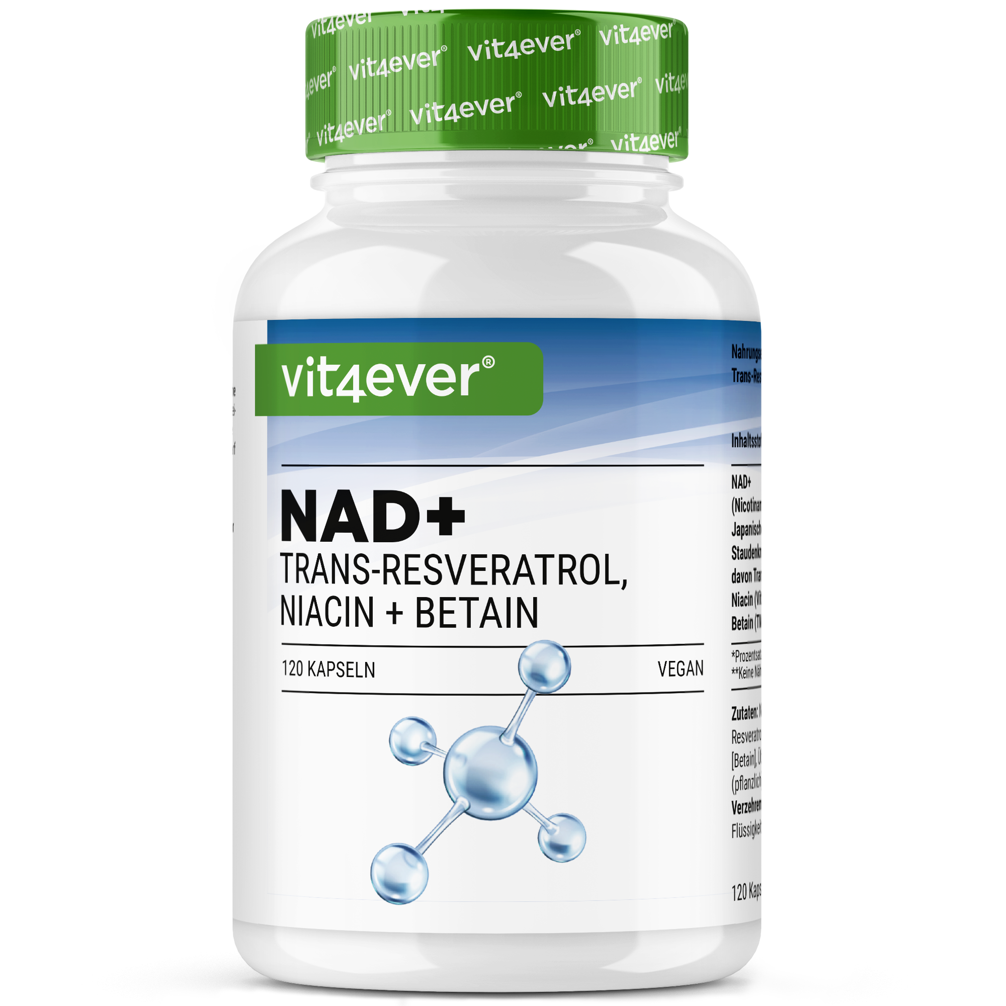NAD+ mit Trans-Resveratrol, Niacinamid & TMG