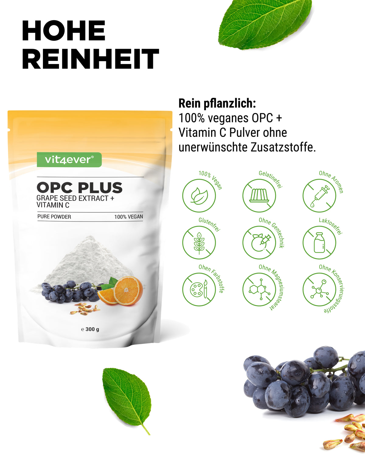 OPC estratto di semi d'uva + Vitamina C in polvere