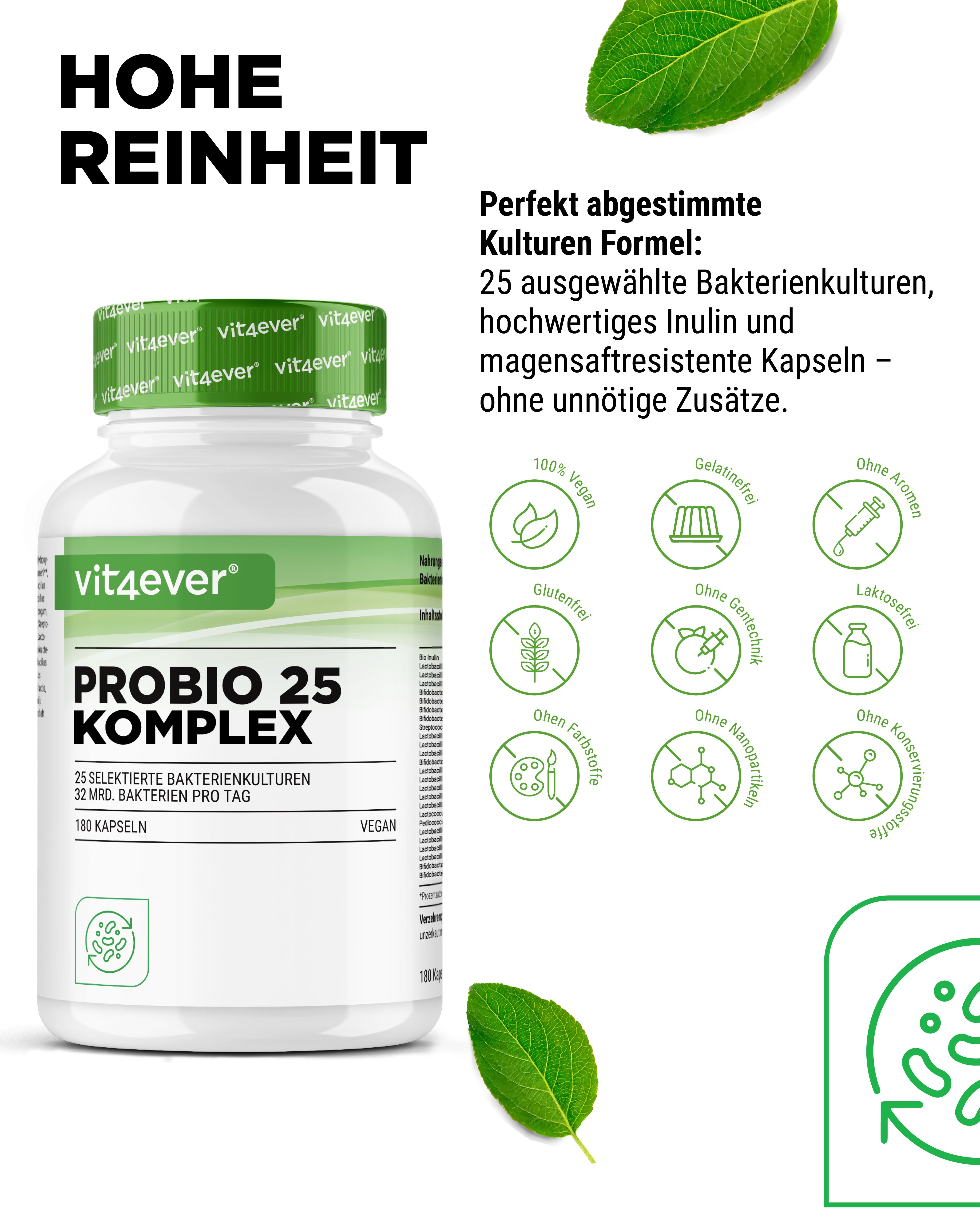 Probio 25 Complex - 180 cápsulas - 27 mil millones de bacterias intestinales