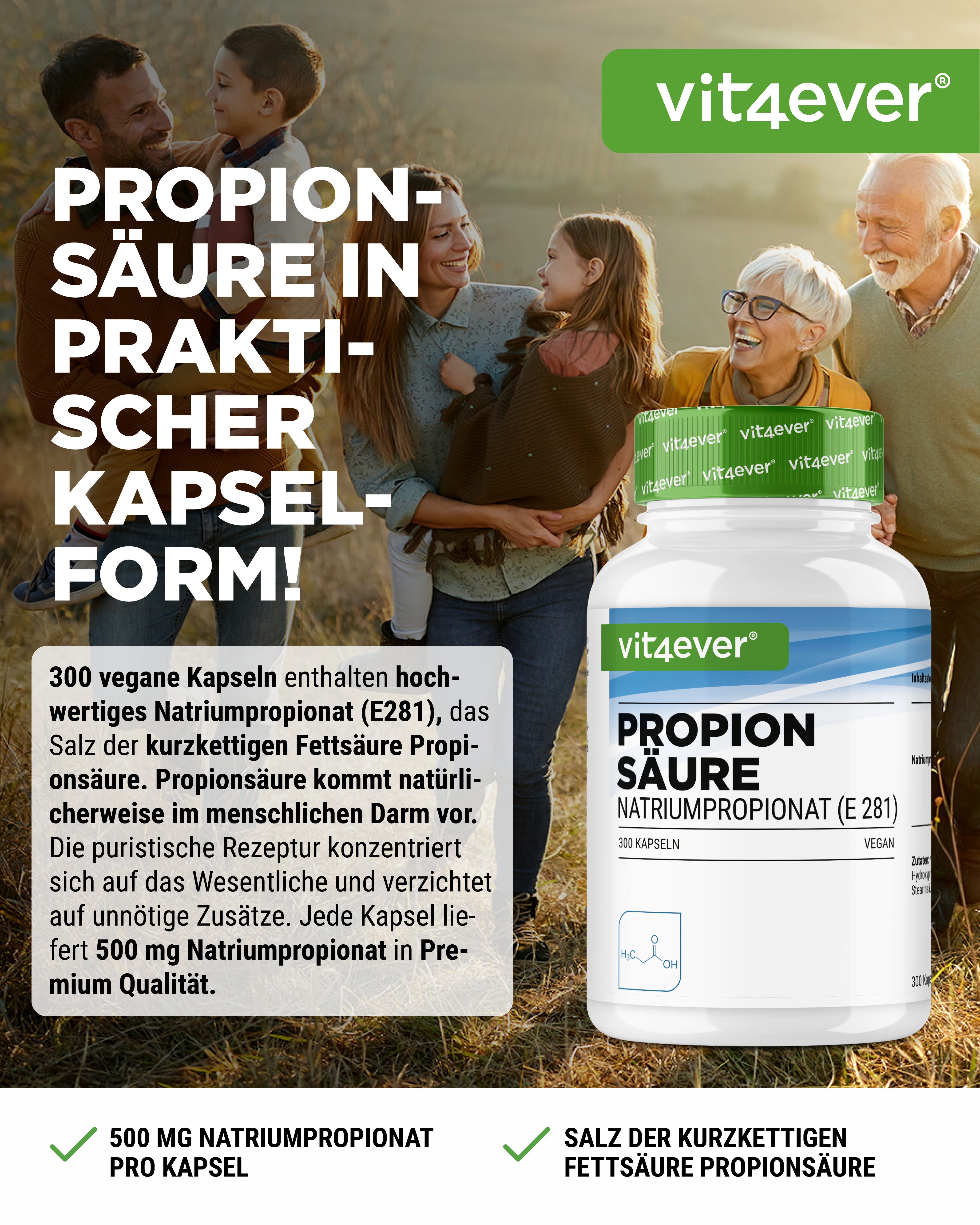Propionsäure, 500 mg