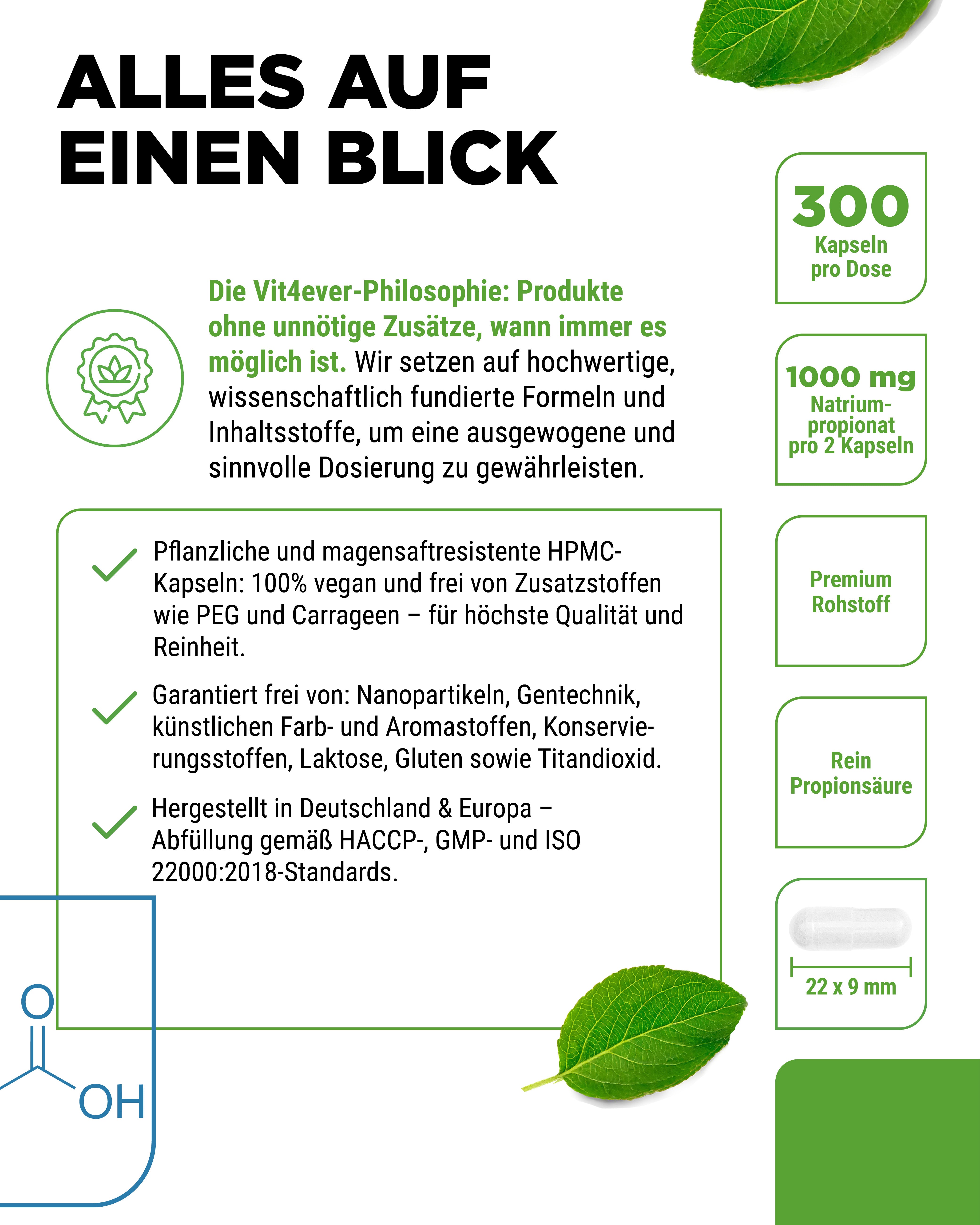 Propionsäure, 500 mg
