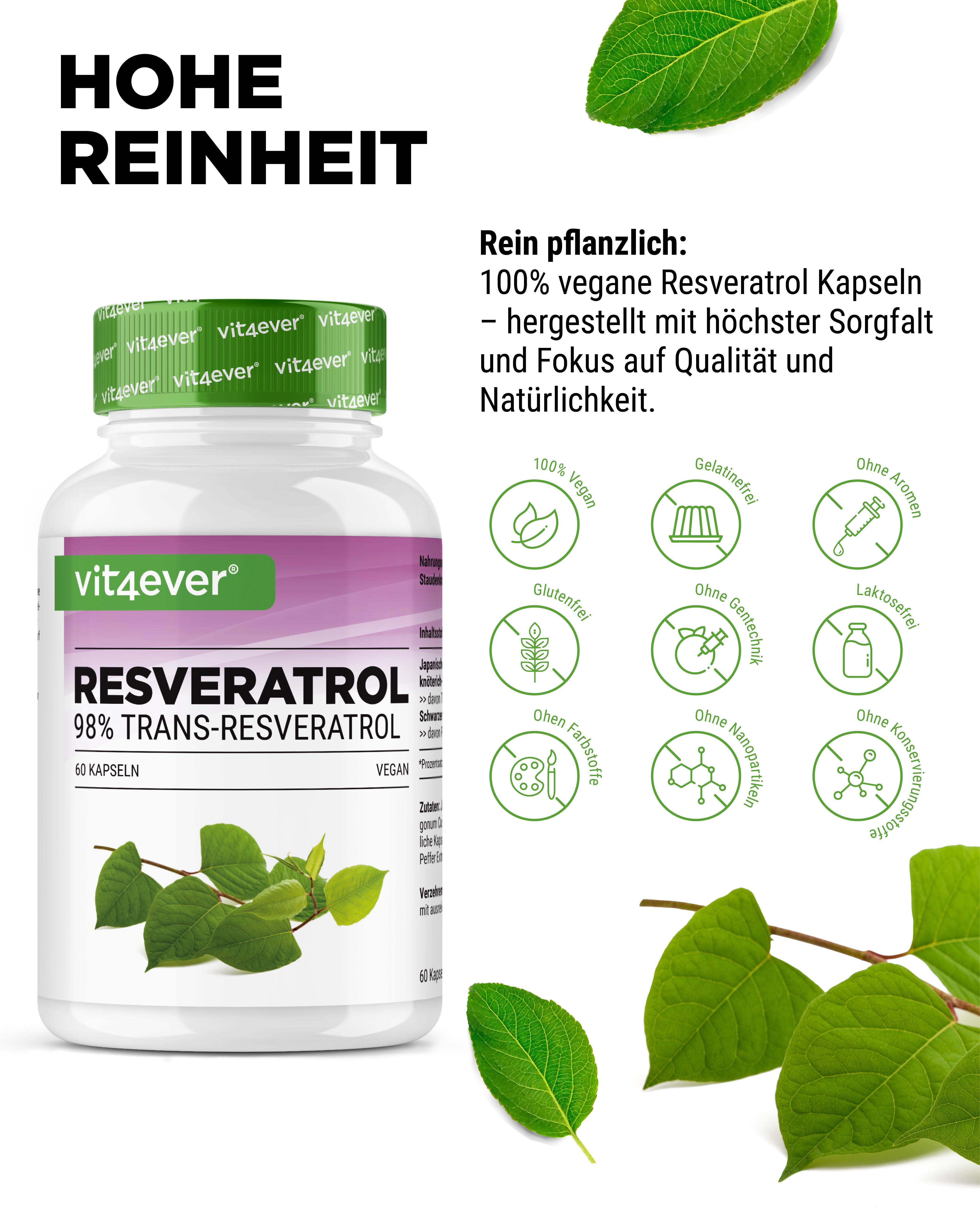 Resveratrol - 500 mg - 98% Trans-Resveratrol