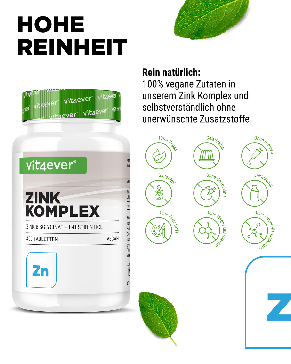 Zink 25 mg Komplex mit Bisglycinat + L-Histidin