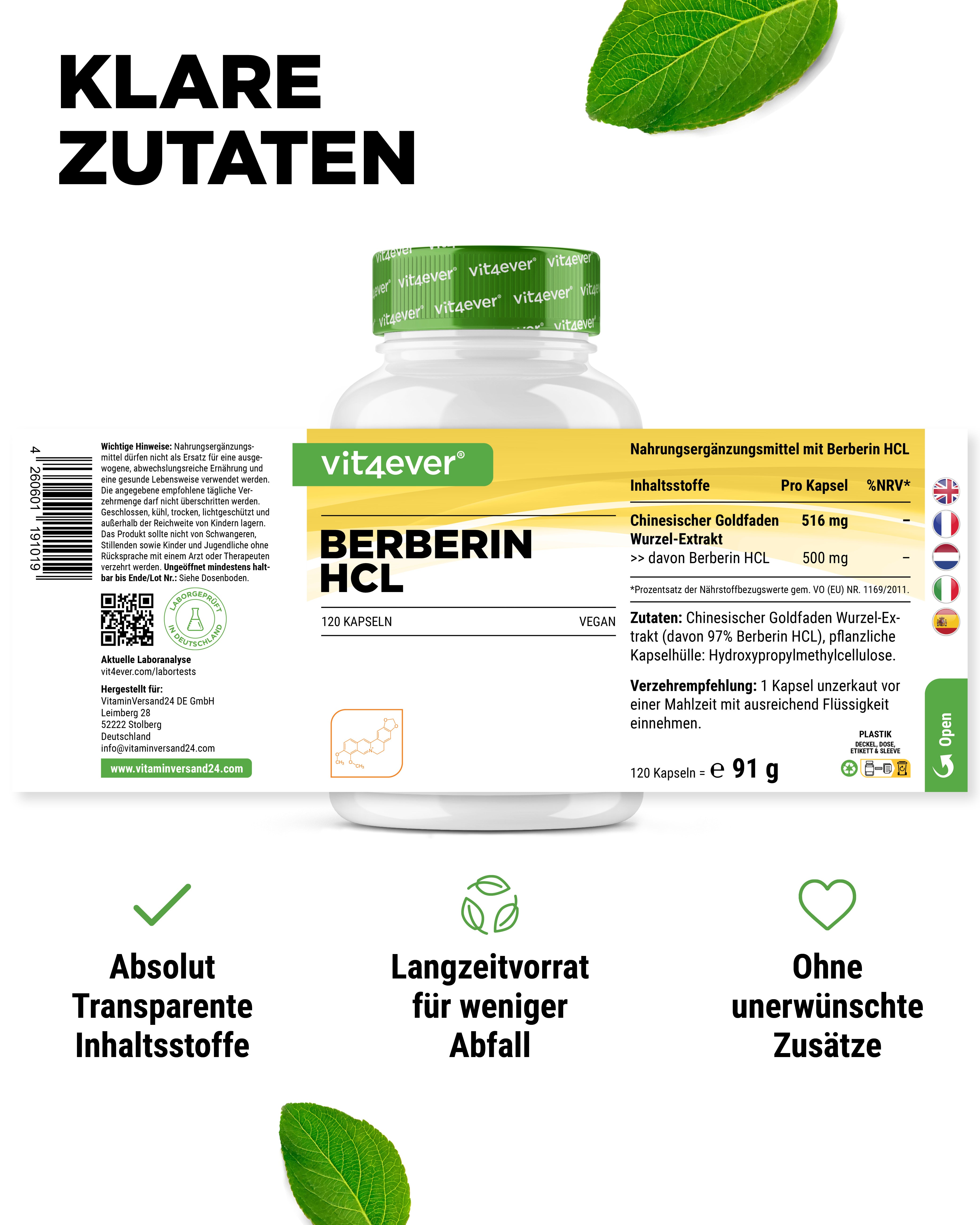 Berberin HCL - 500 mg