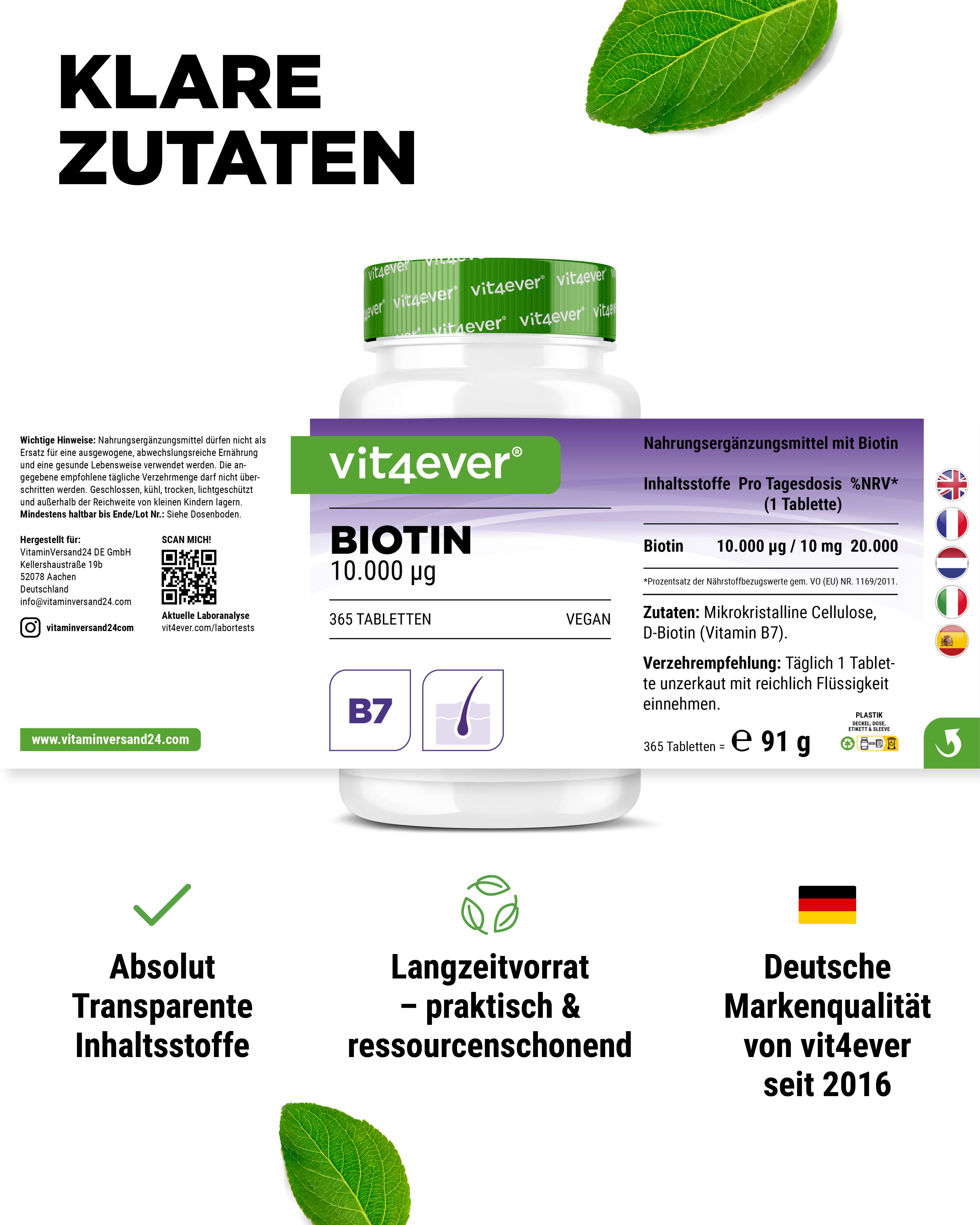 Biotina - 10.000 mcg