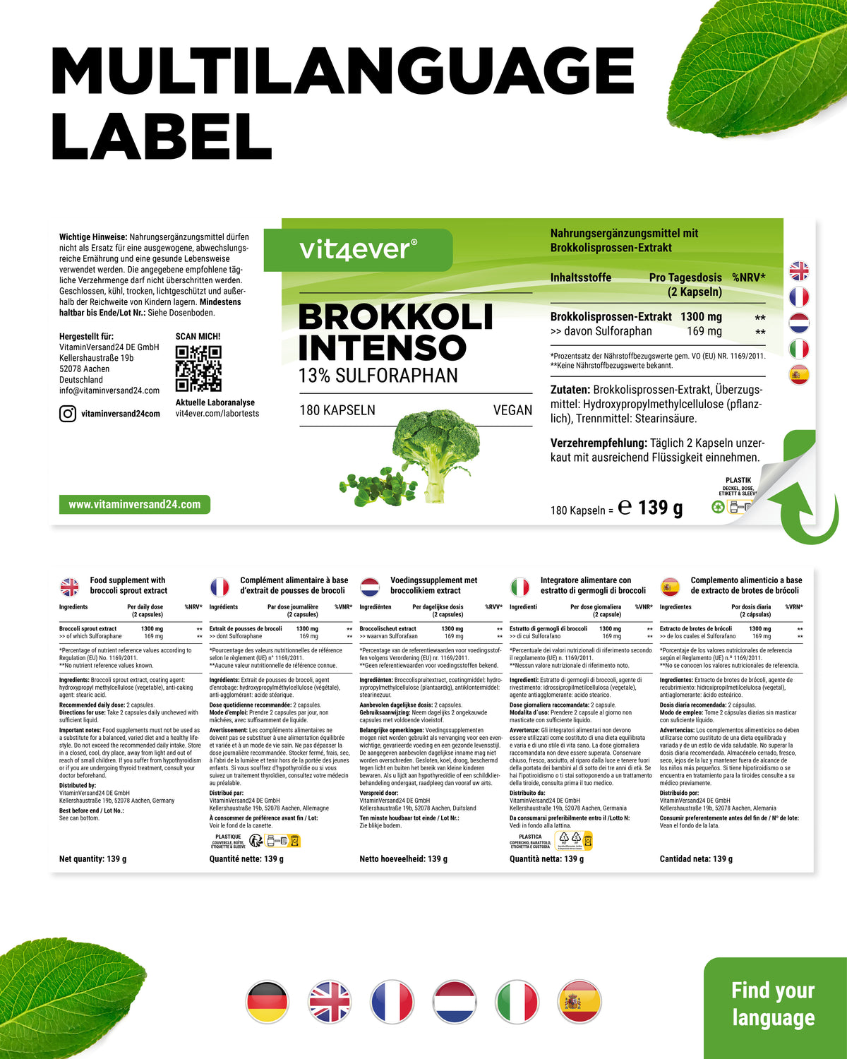 Broccoliëxtract - 180 capsules