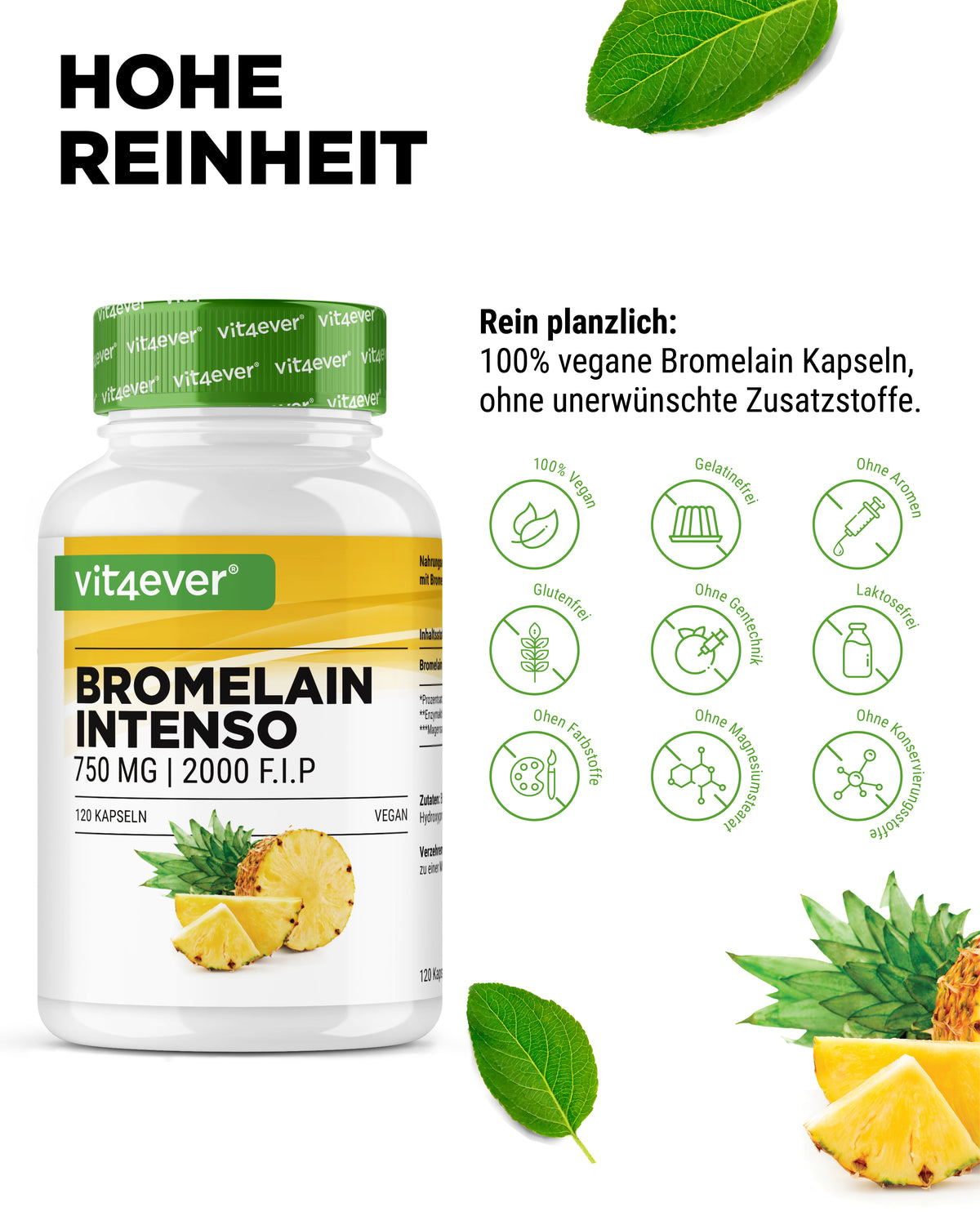 Bromelina Intenso - 750 mg (2000 F.I.P)