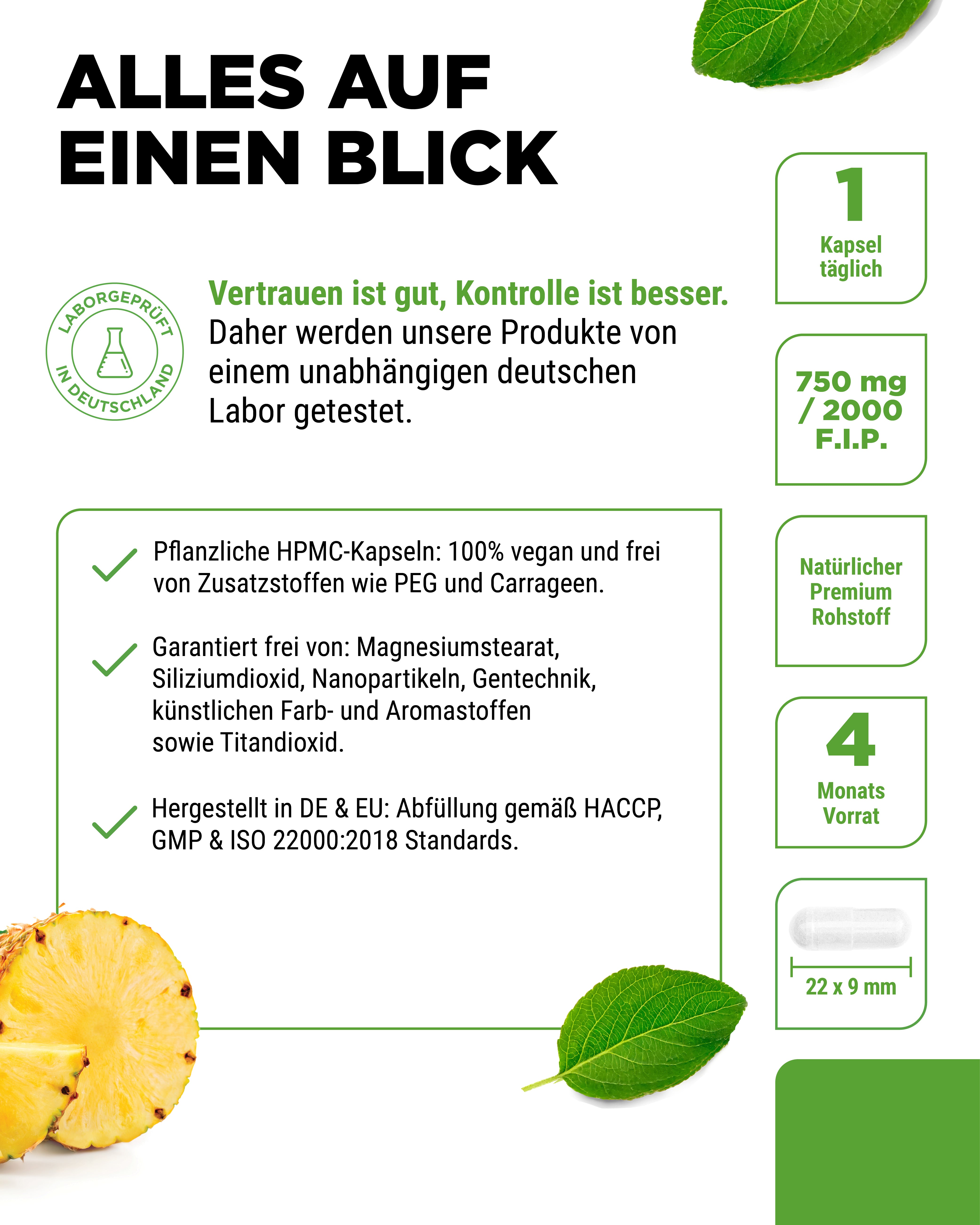 Bromelina Intenso - 750 mg (2000 F.I.P)