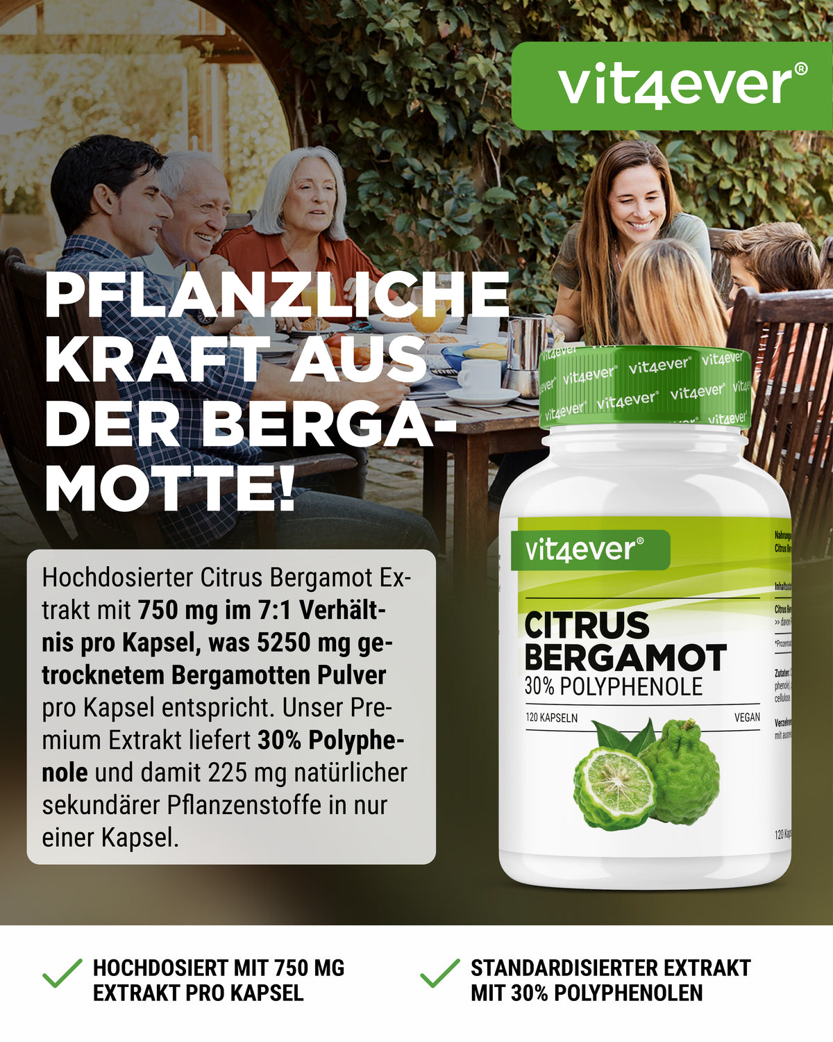 Citrus Bergamot, 30% Polyphenole - 120 Kapseln