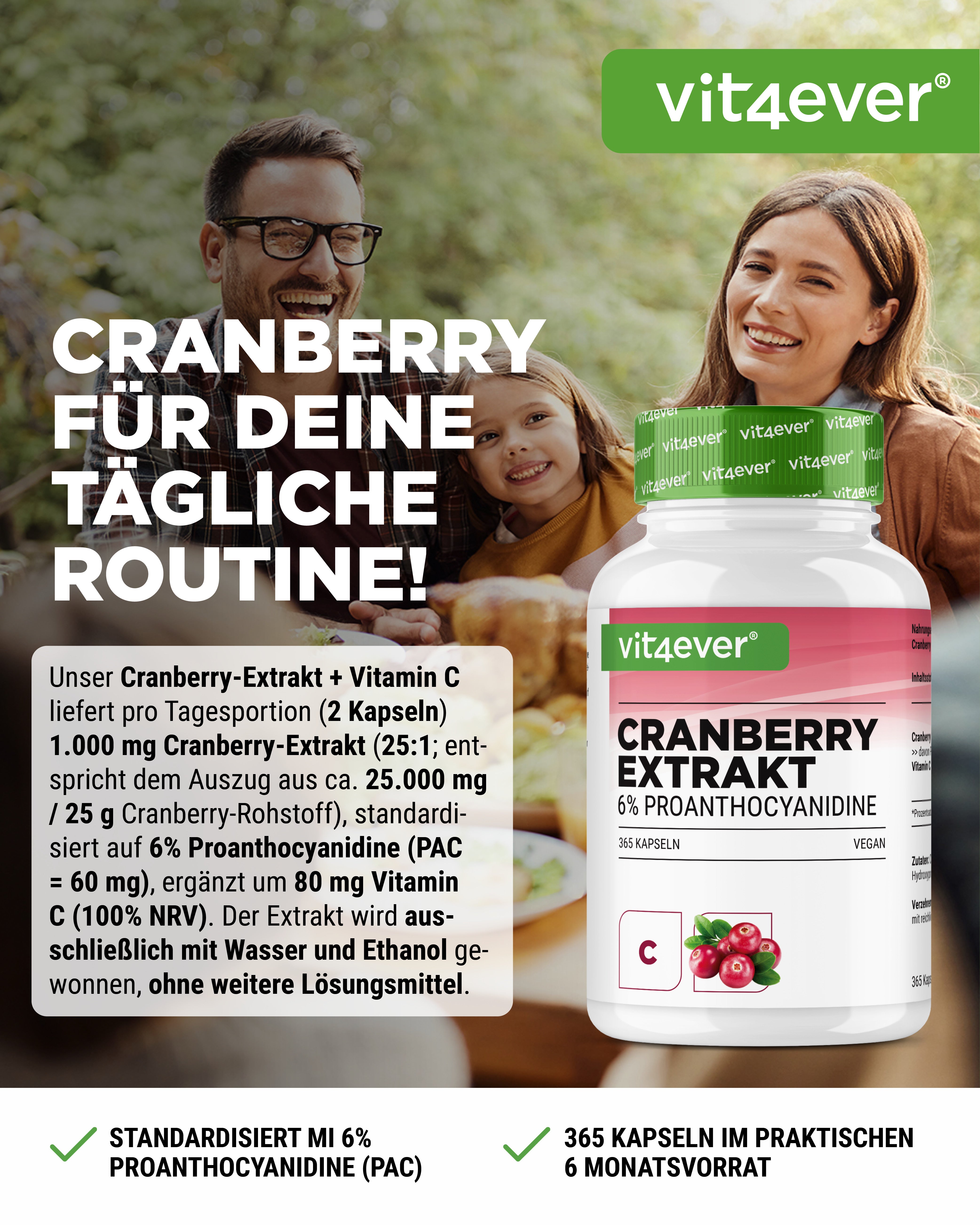 Cranberry with Vitamin C - 365 Capsules