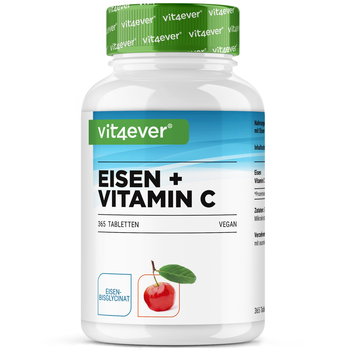 Eisen + Vitamin C - Eisenbisglycinat- 365 Tabletten