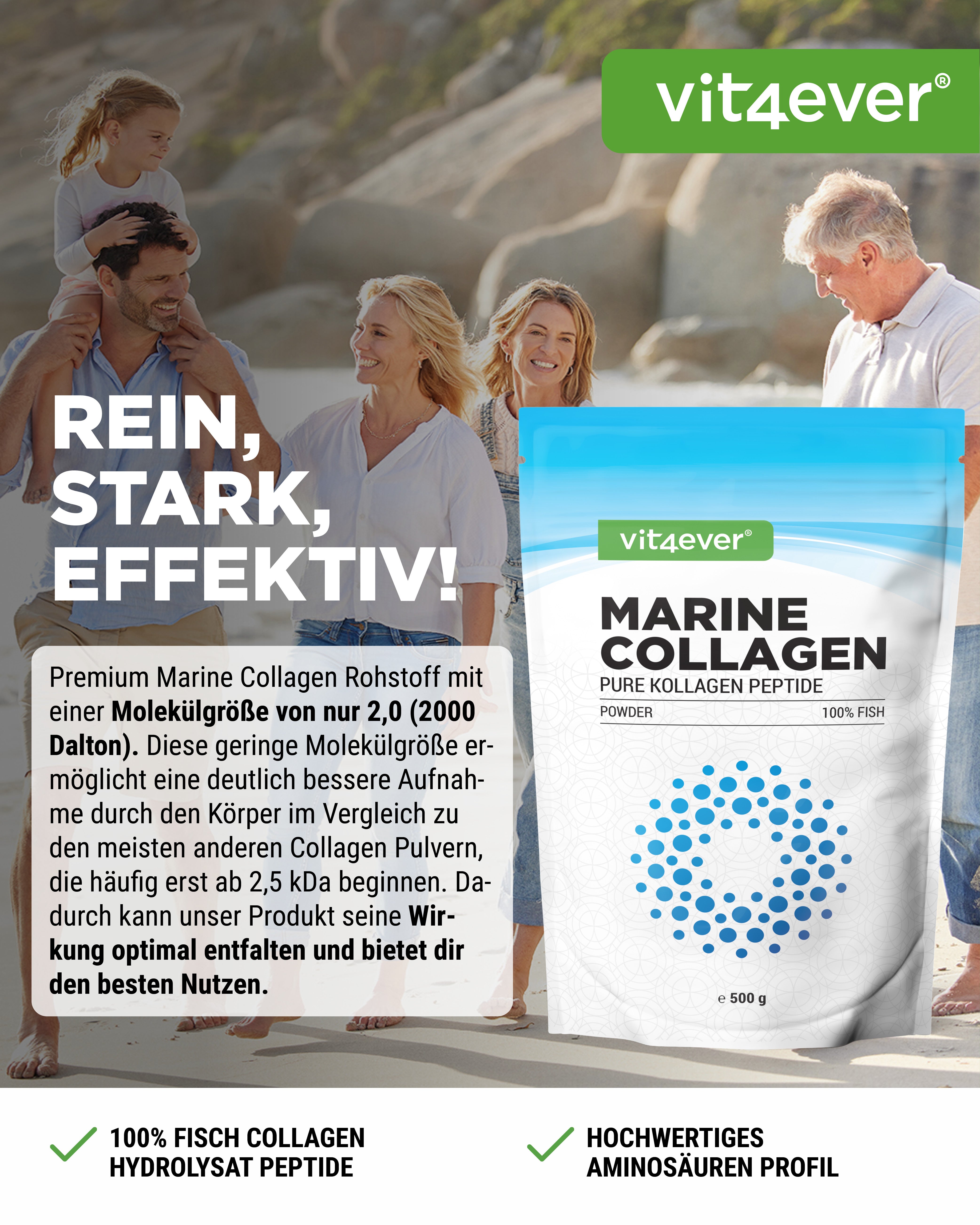 Collagene marino - collagene di pesce, 500 g