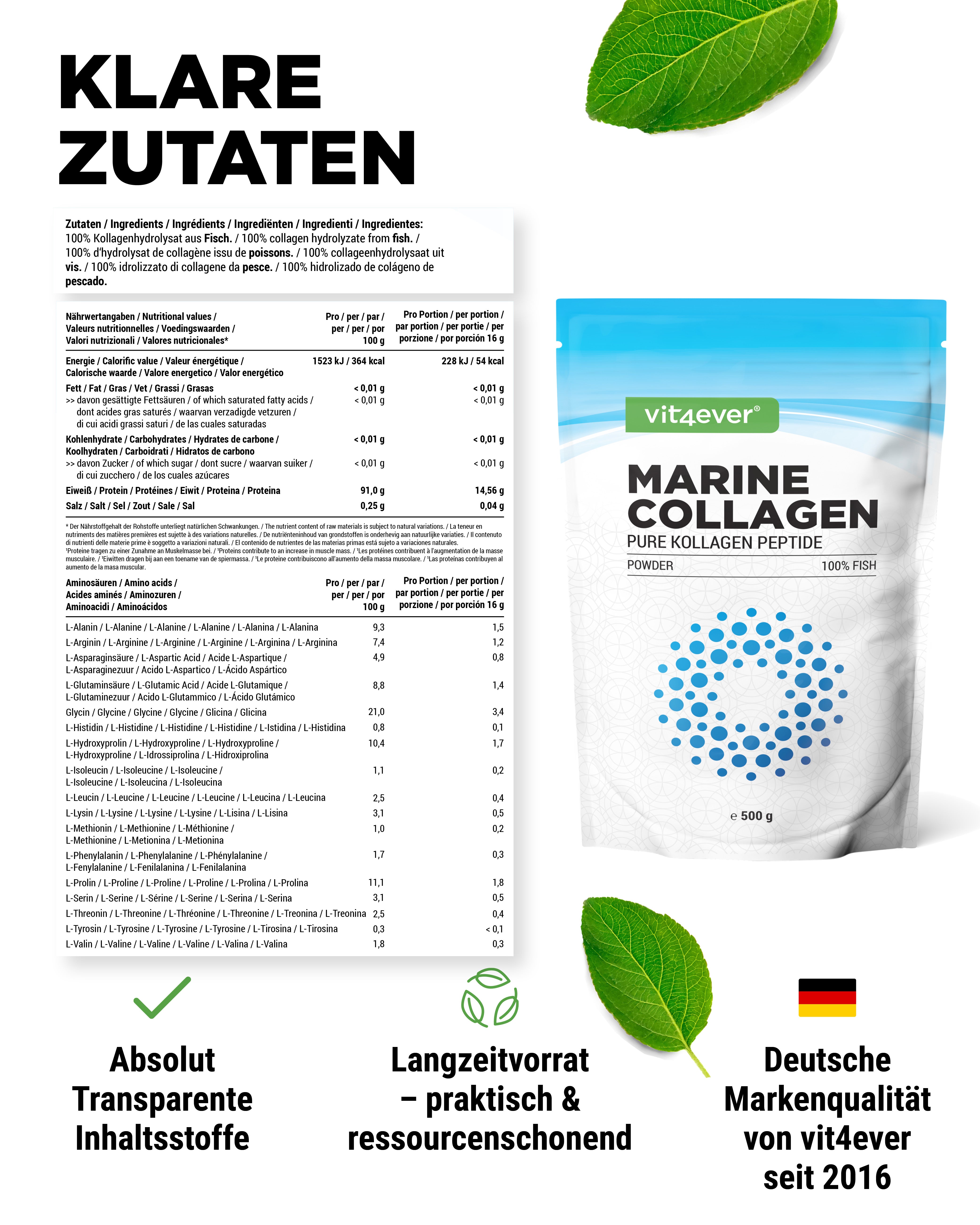 Kolagen morski - Kolagen rybny, 500 g