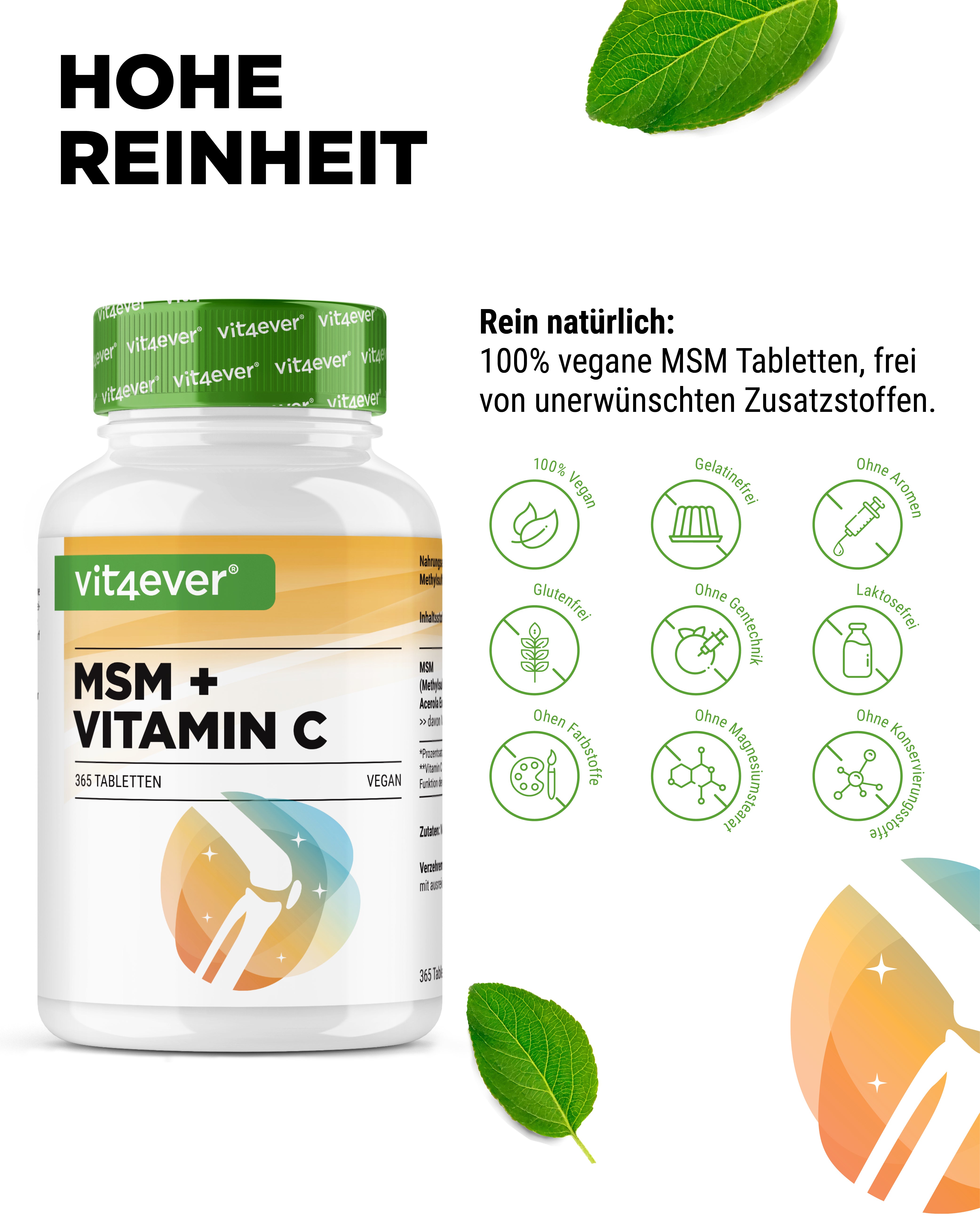 MSM + Vitamine C - 1000 mg