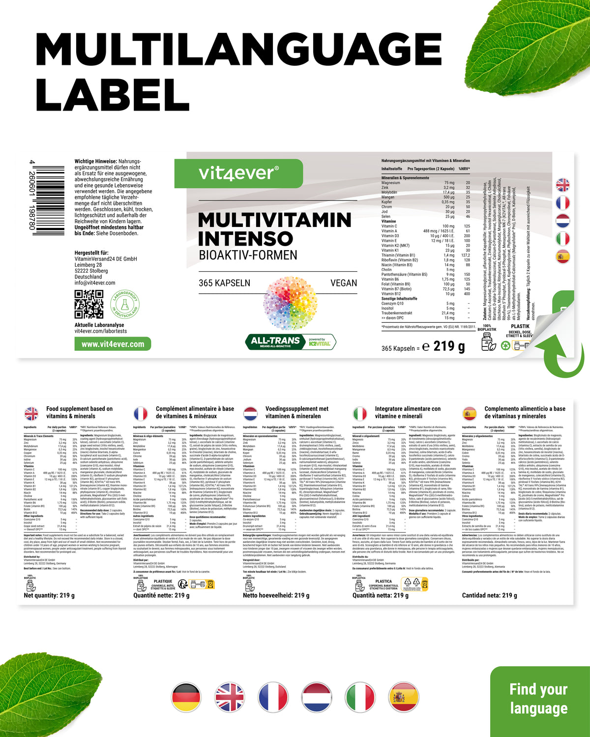 Premium Multivitamin Intenso - 365 Capsules