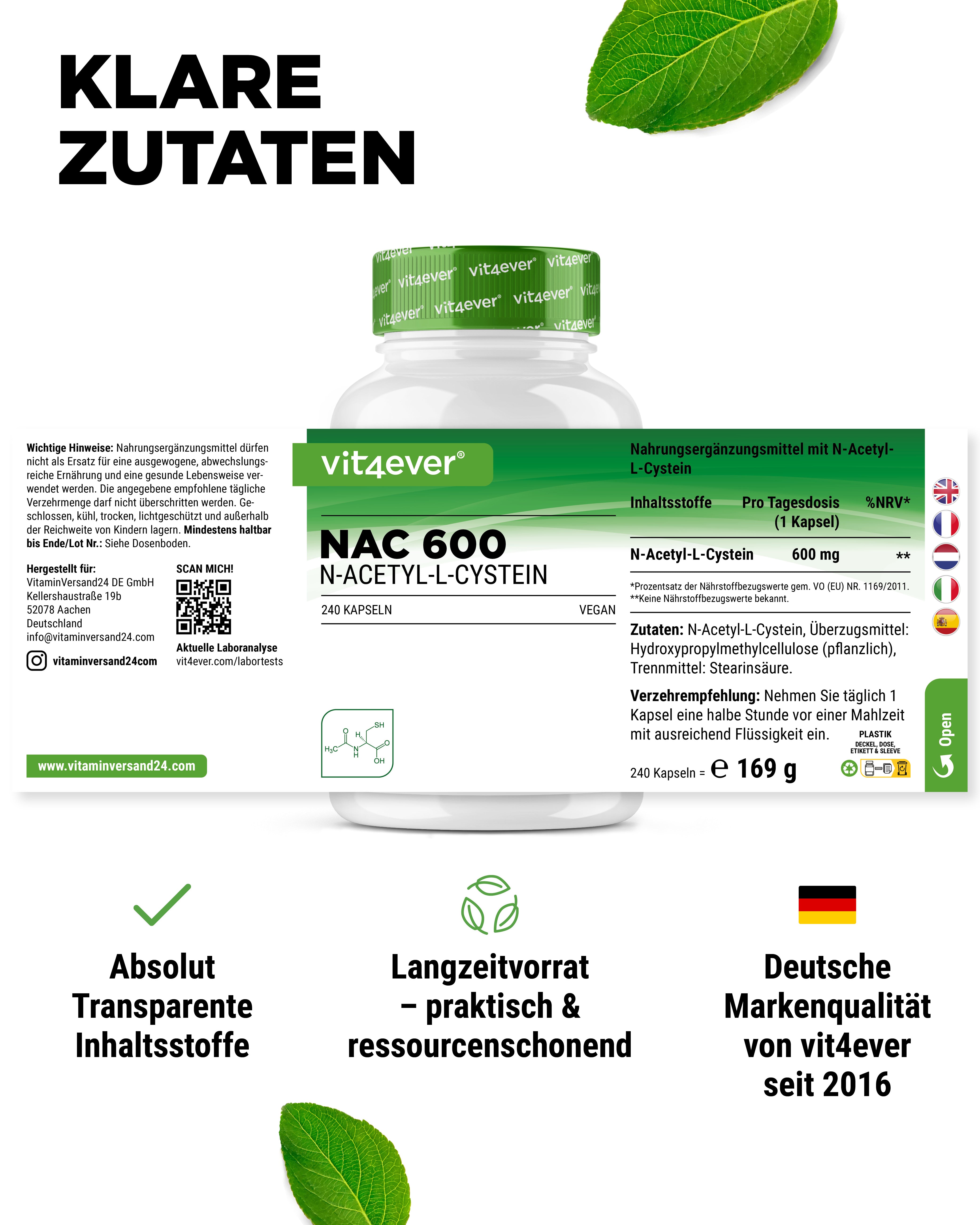 NAC - N-Acetyl L-Cystein - 600mg