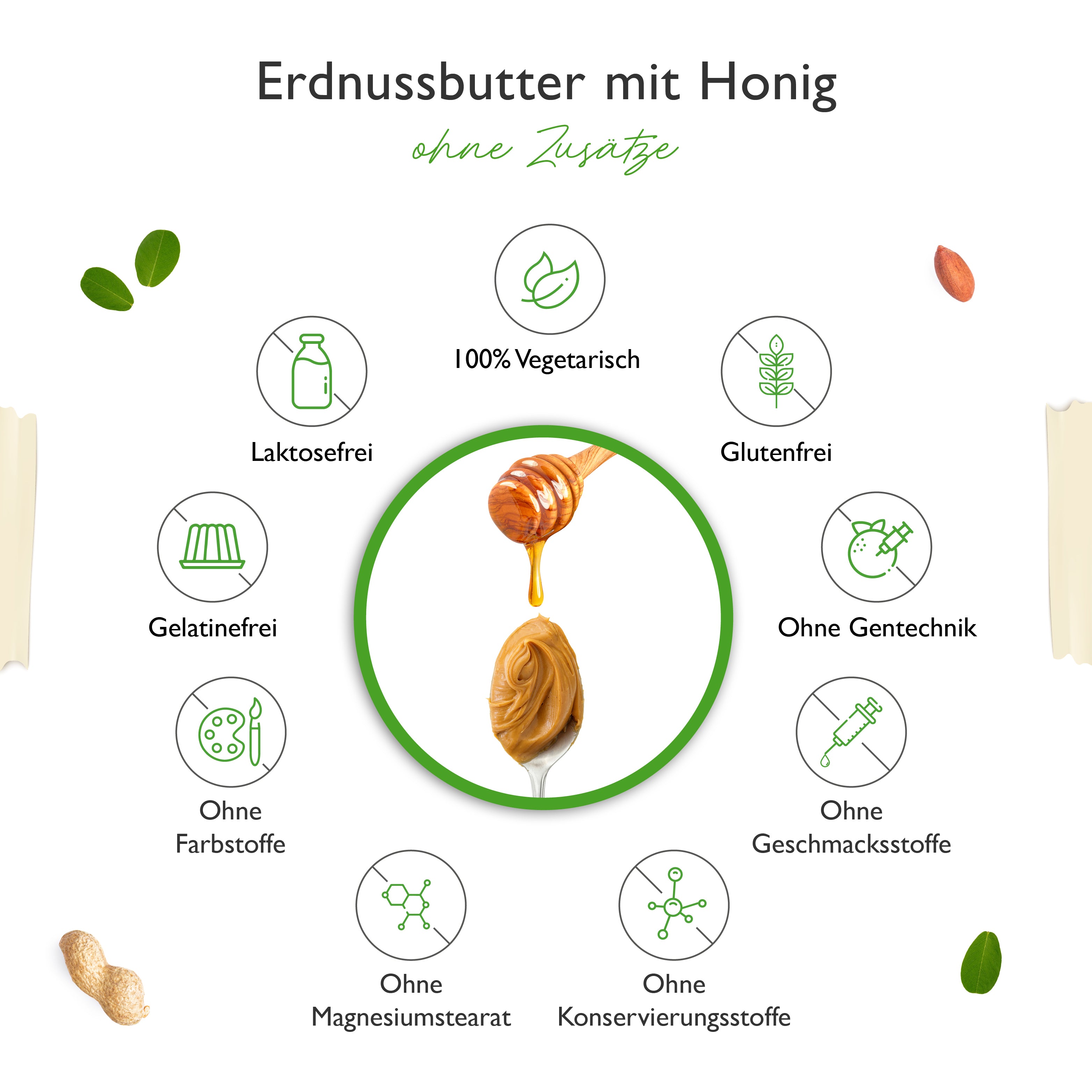 Erdnussbutter (Smooth) mit Honig