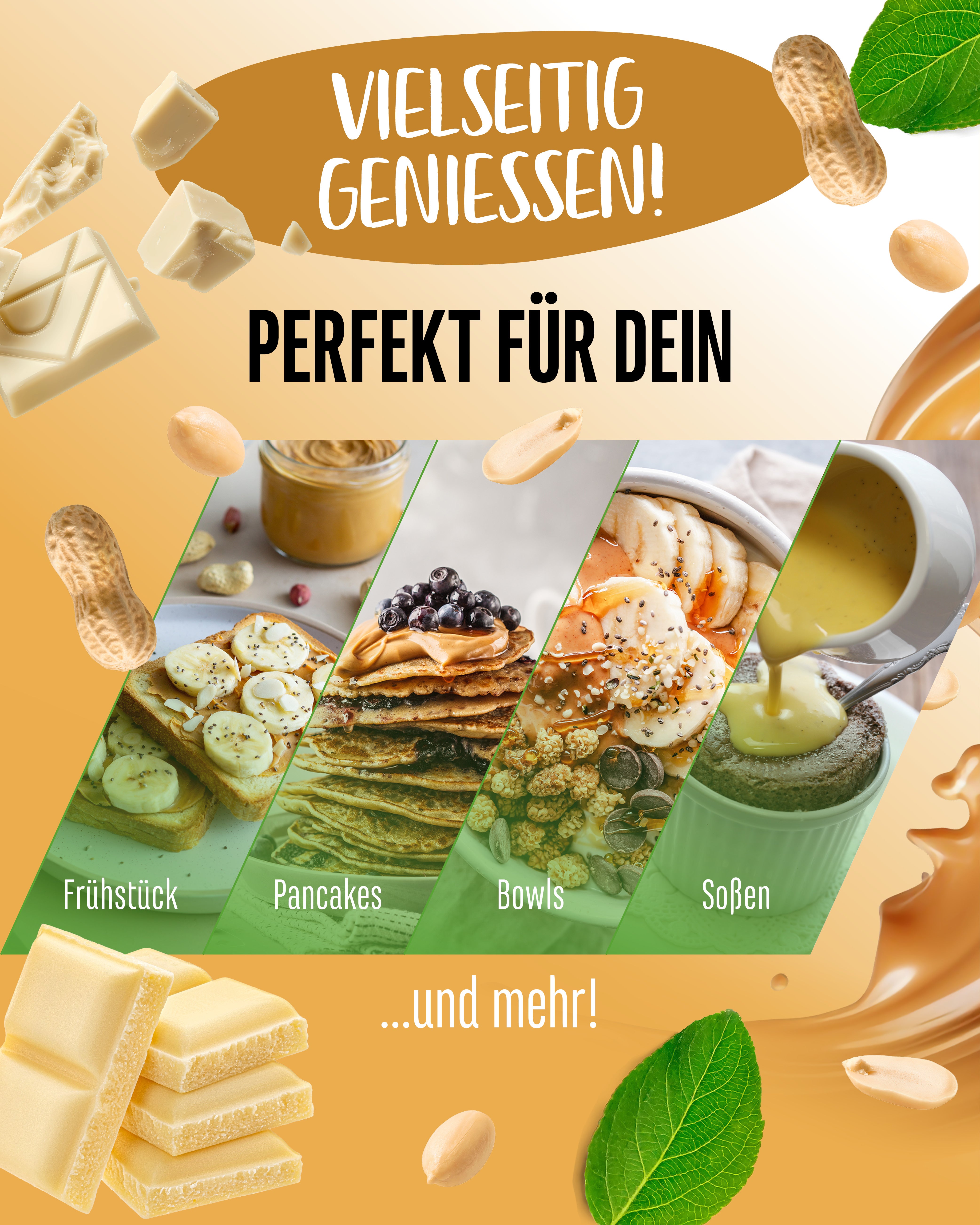 Erdnuss + weiße Schokolade, 500 g