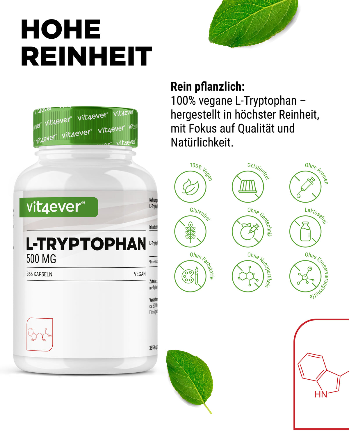 L-Tryptofaan - 500 mg