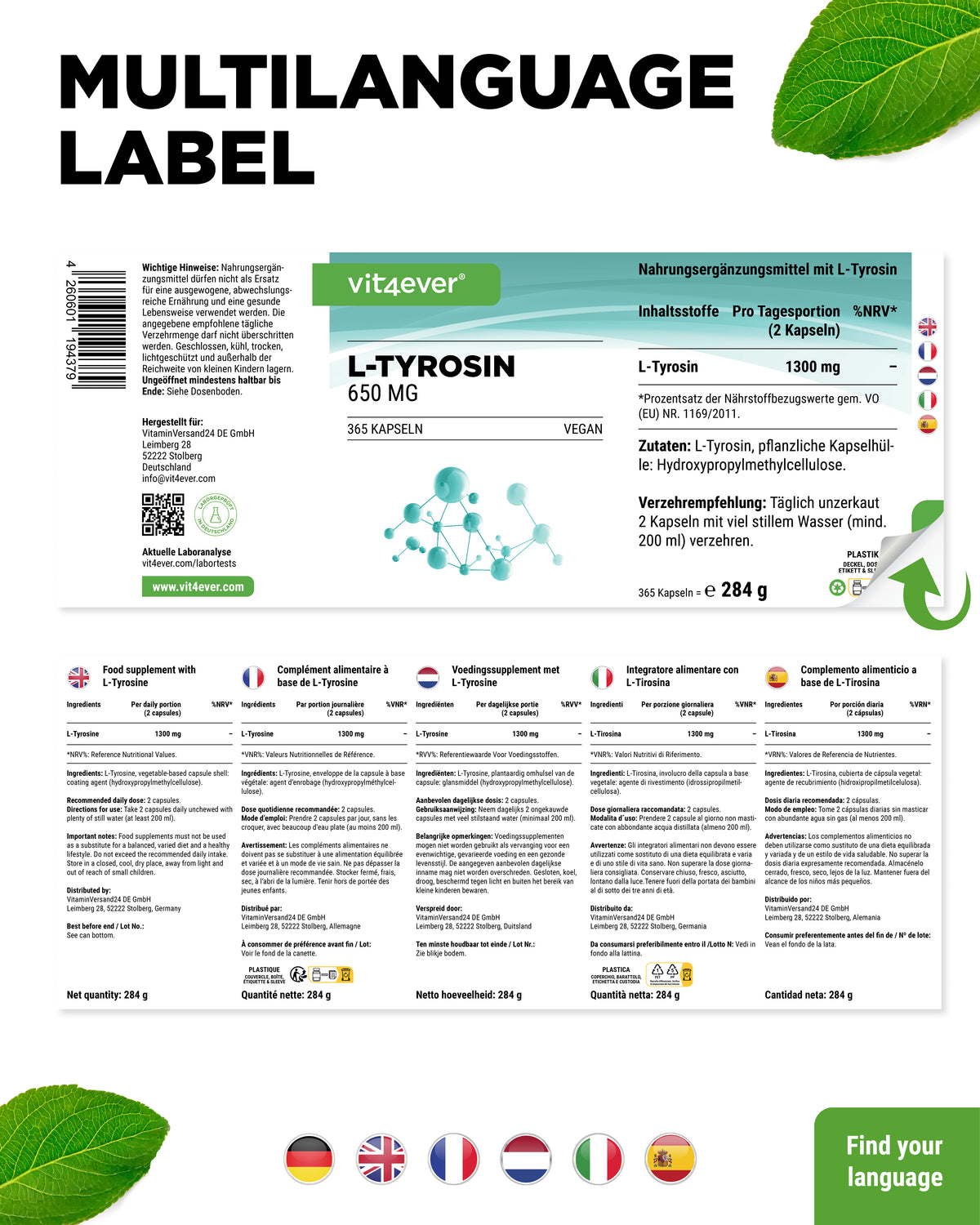 L-Tyrosin 650 mg