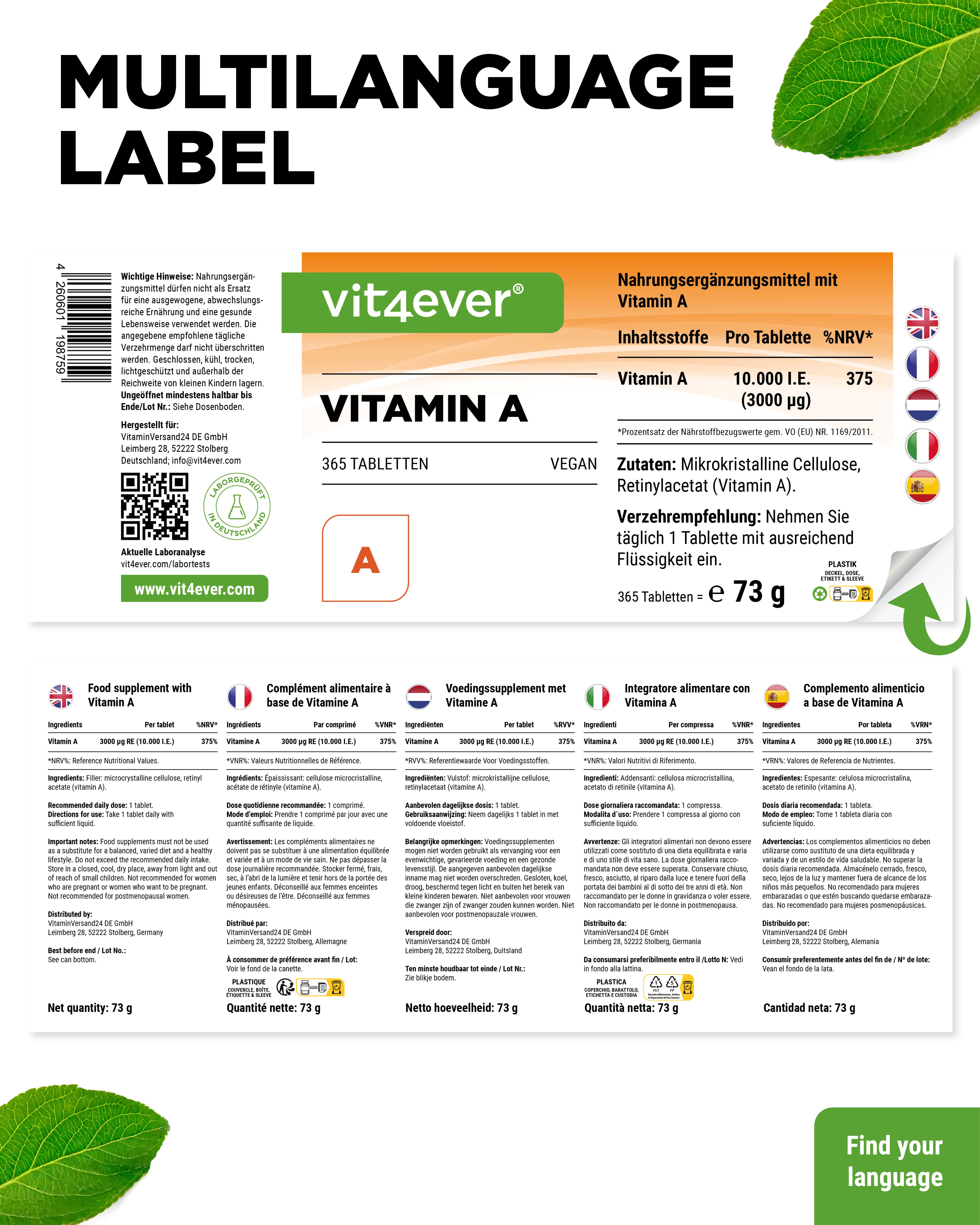 Vitamin A - 10,000 IU