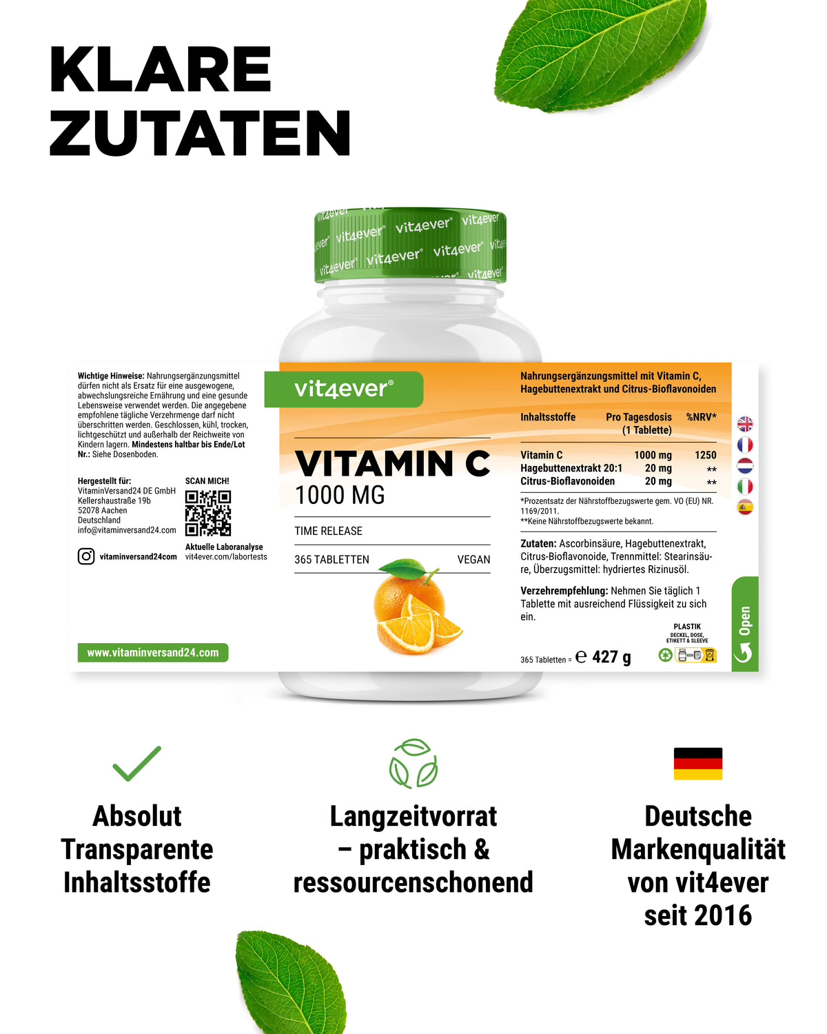 Vitamine C 1000 mg hautement dosée