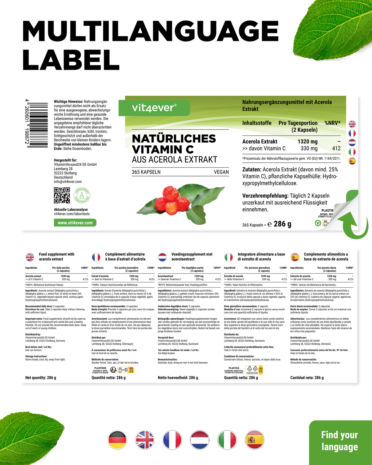 Natürliches Vitamin C aus Acerola