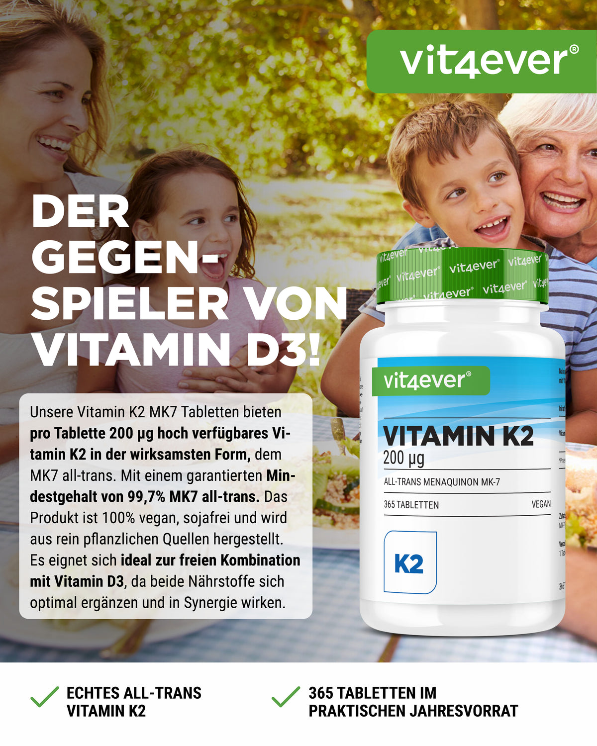 Vitamin K2 200 µg pro Tablette