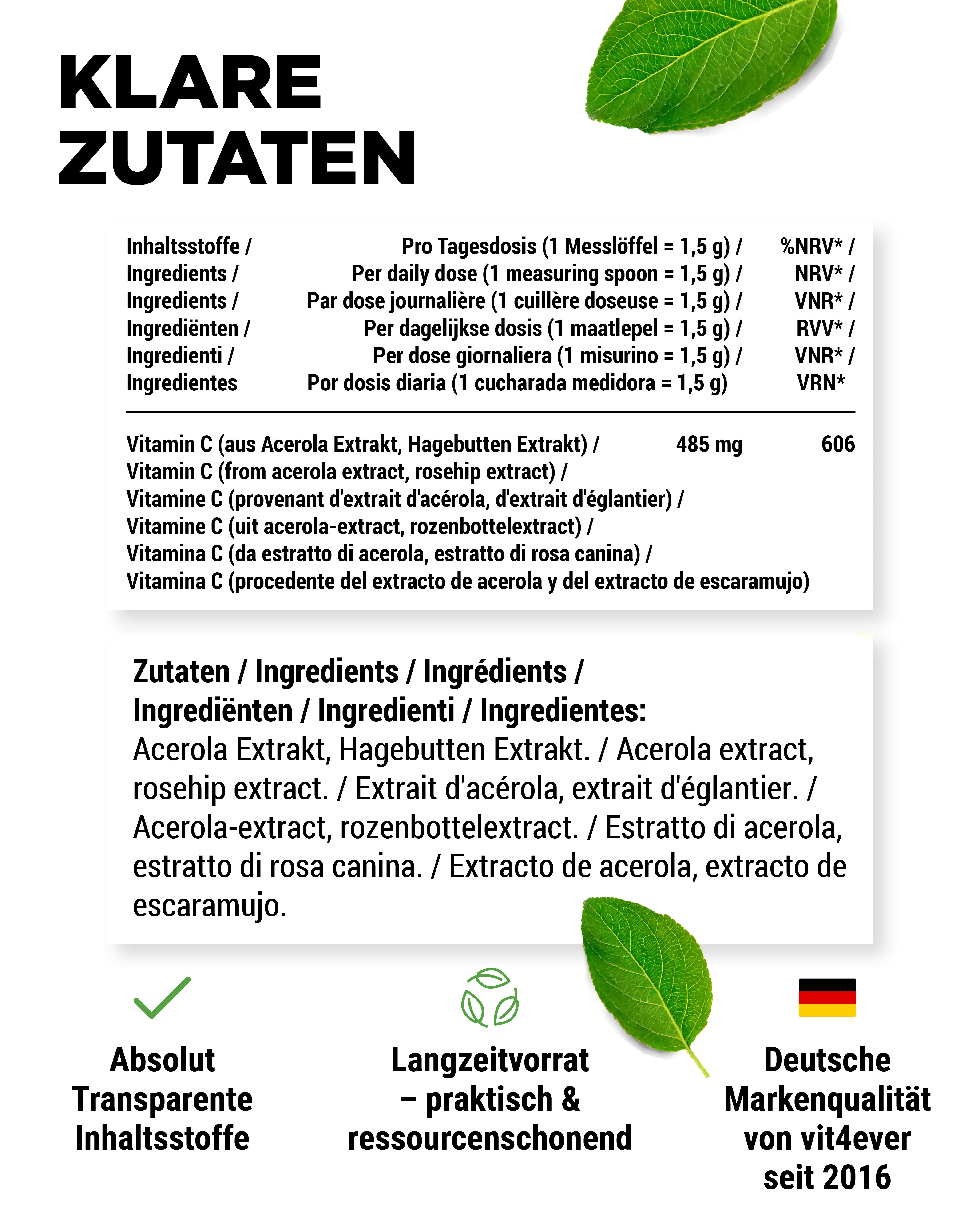 Acerola + Rosa canina in polvere