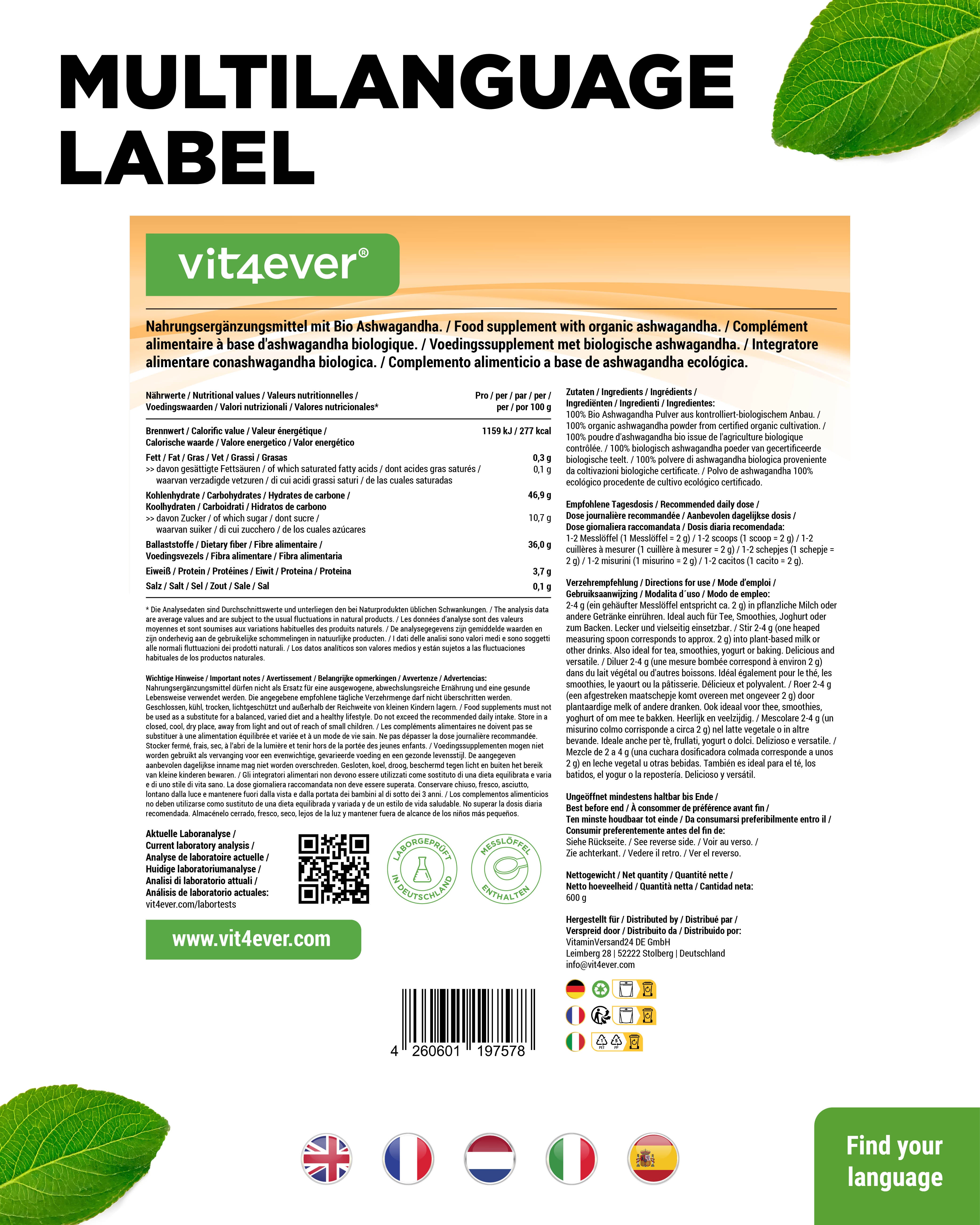 Bio Ashwagandha Pulver